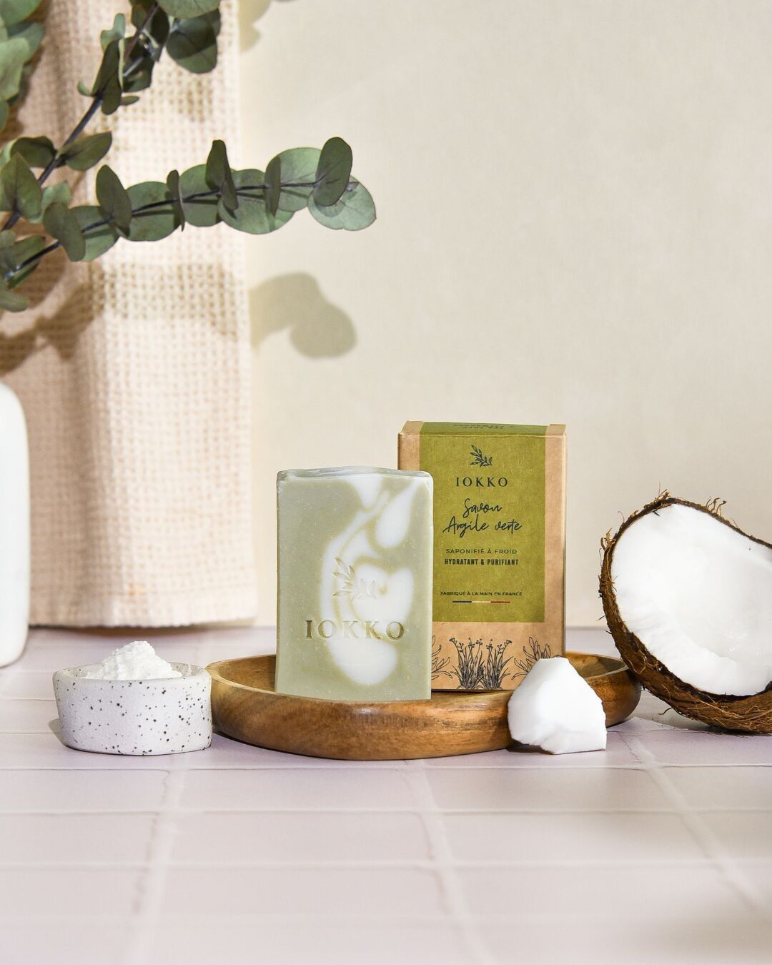 Feste grüne Tonseife