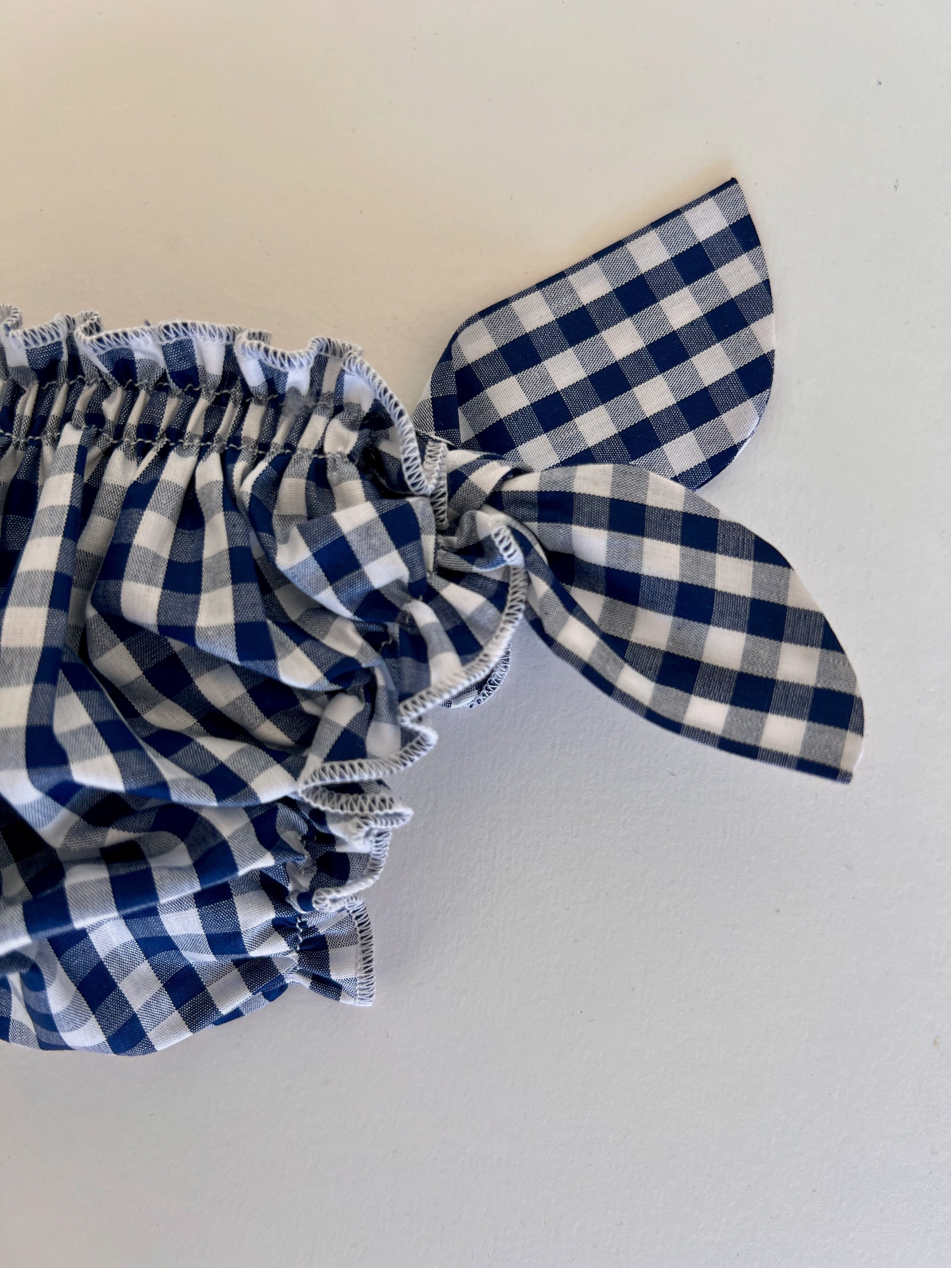 Costume da bagno a quadretti blu navy per bambina