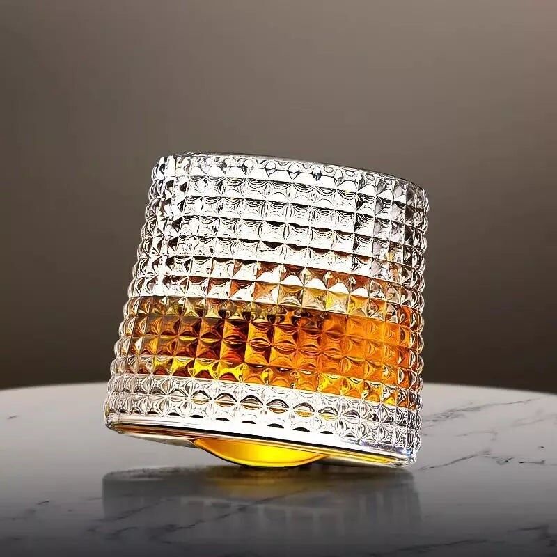 Deluxe Rotating Diamond Whiskey Glass