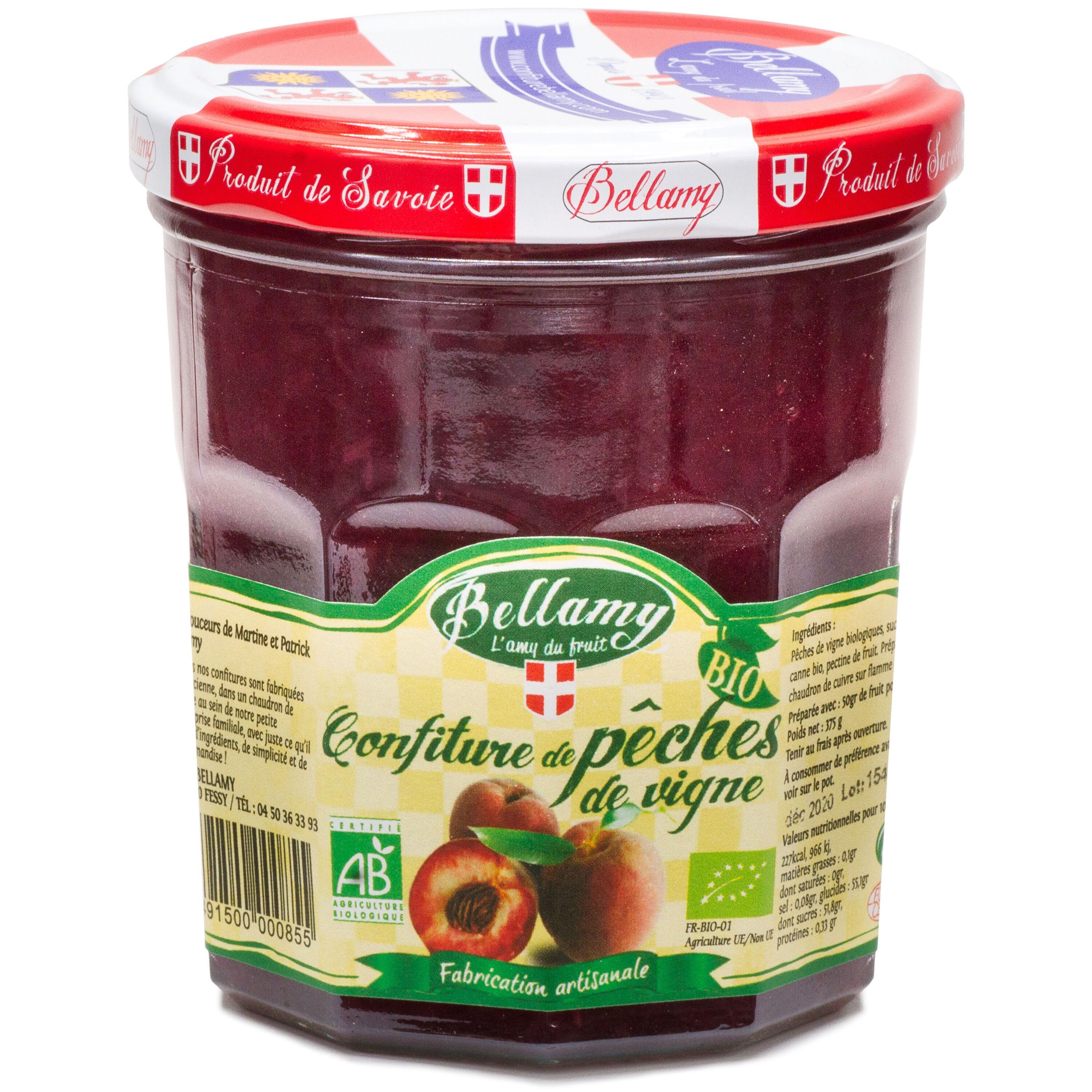 Confiture Bio de Pêches de Vigne (à l'unité)