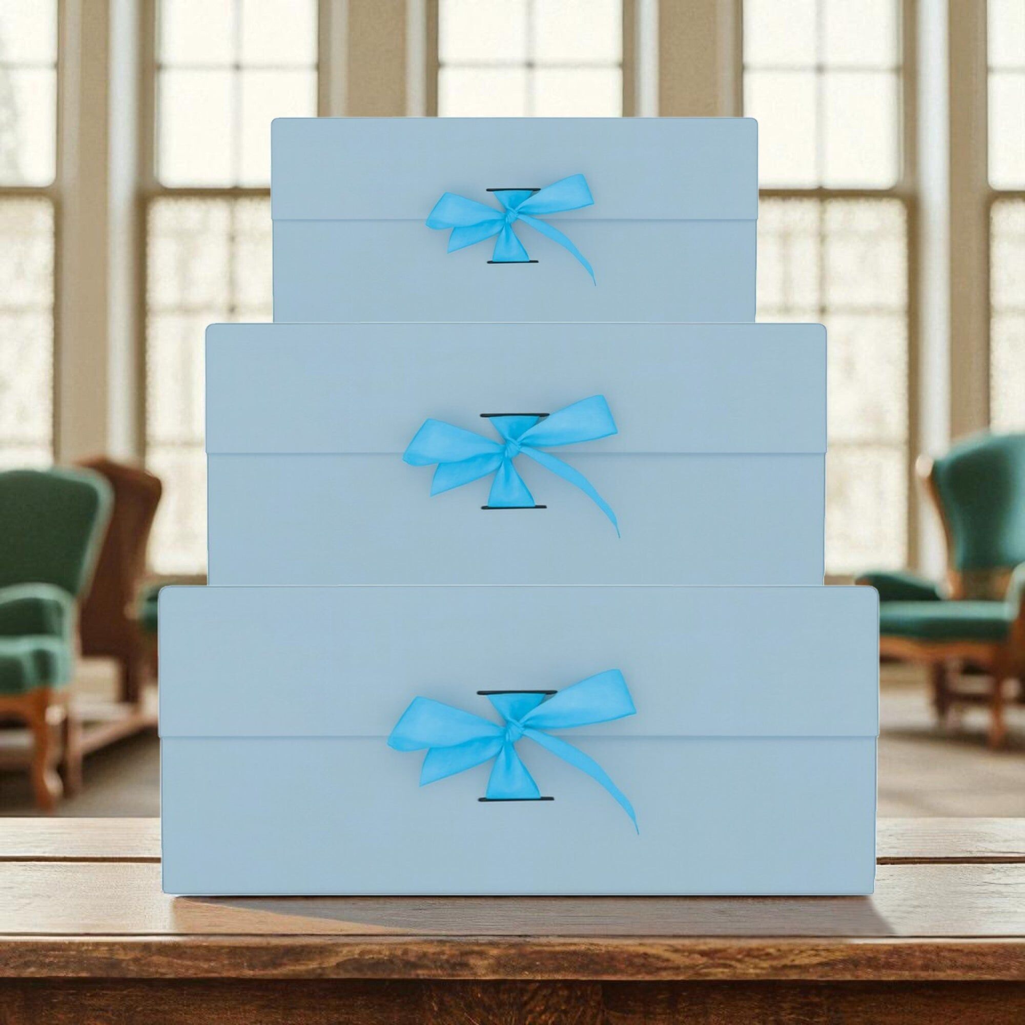 Coffret cadeau magnétique bleu clair - Unité (Tailles disponibles)