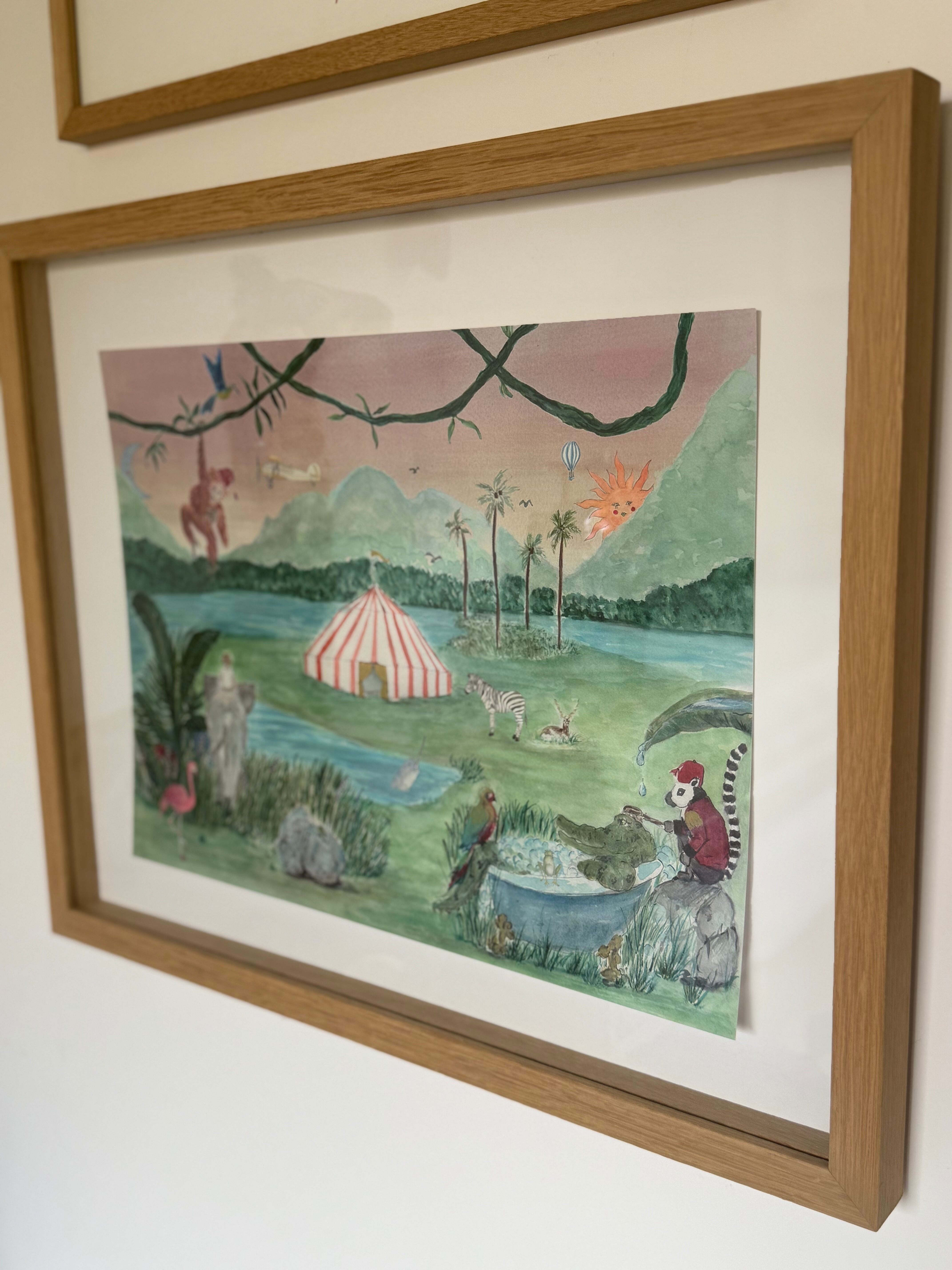 Poster Acquerello giungla dolce dolce safari