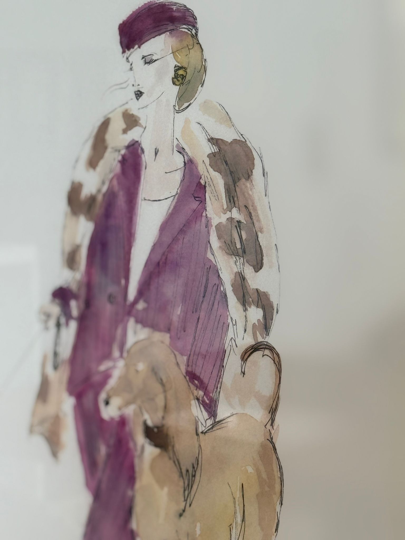 manifesto di schizzo di moda disegno ad acquerello formato A3 stile Dior