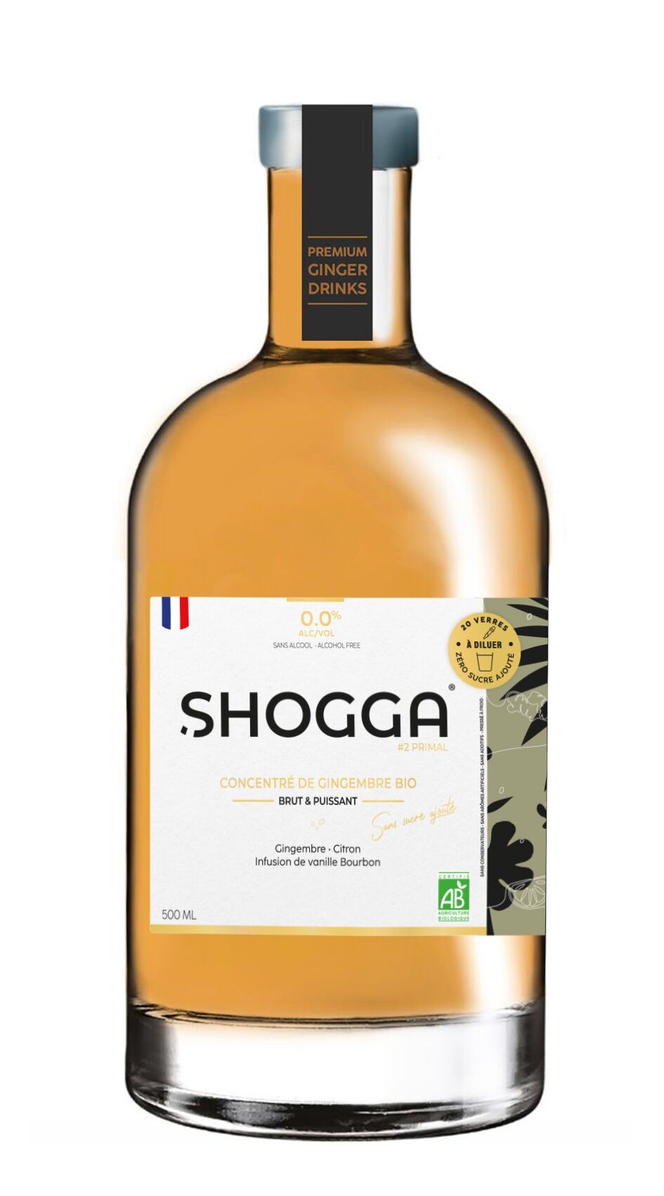 Nuovo SHOGGA #2 PRIMAL "SENZA ZUCCHERO" (500 ml) - Succo concentrato di zenzero/limone/vaniglia Bourbon #APERITIVO#DETOX#BIRRA GIMBER#ZENZERO#SENZA ALCOL#SENZA ZUCCHERO