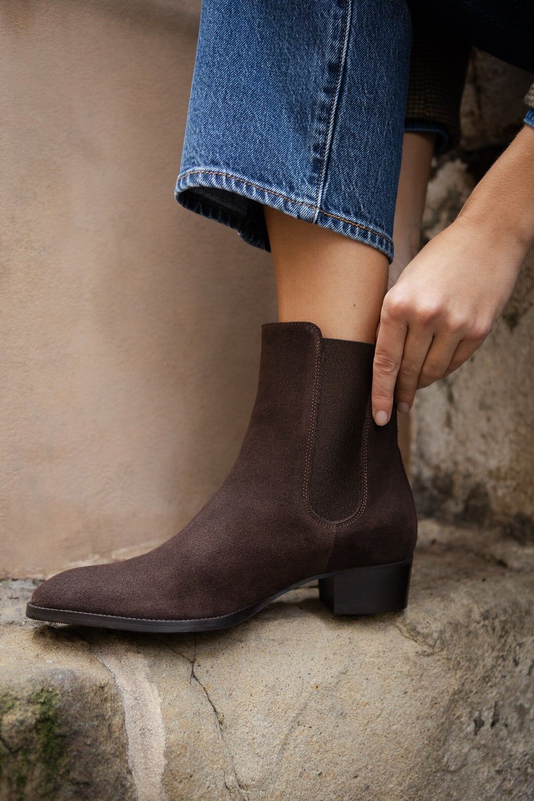 Stivaletti Chelsea in pelle - Ruth - Marrone cioccolato 36-42