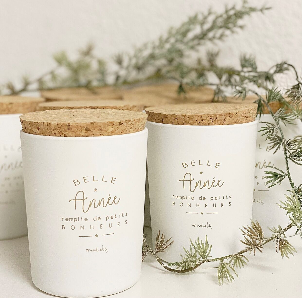 Bougie végétale "Belle Année" Bois Noir