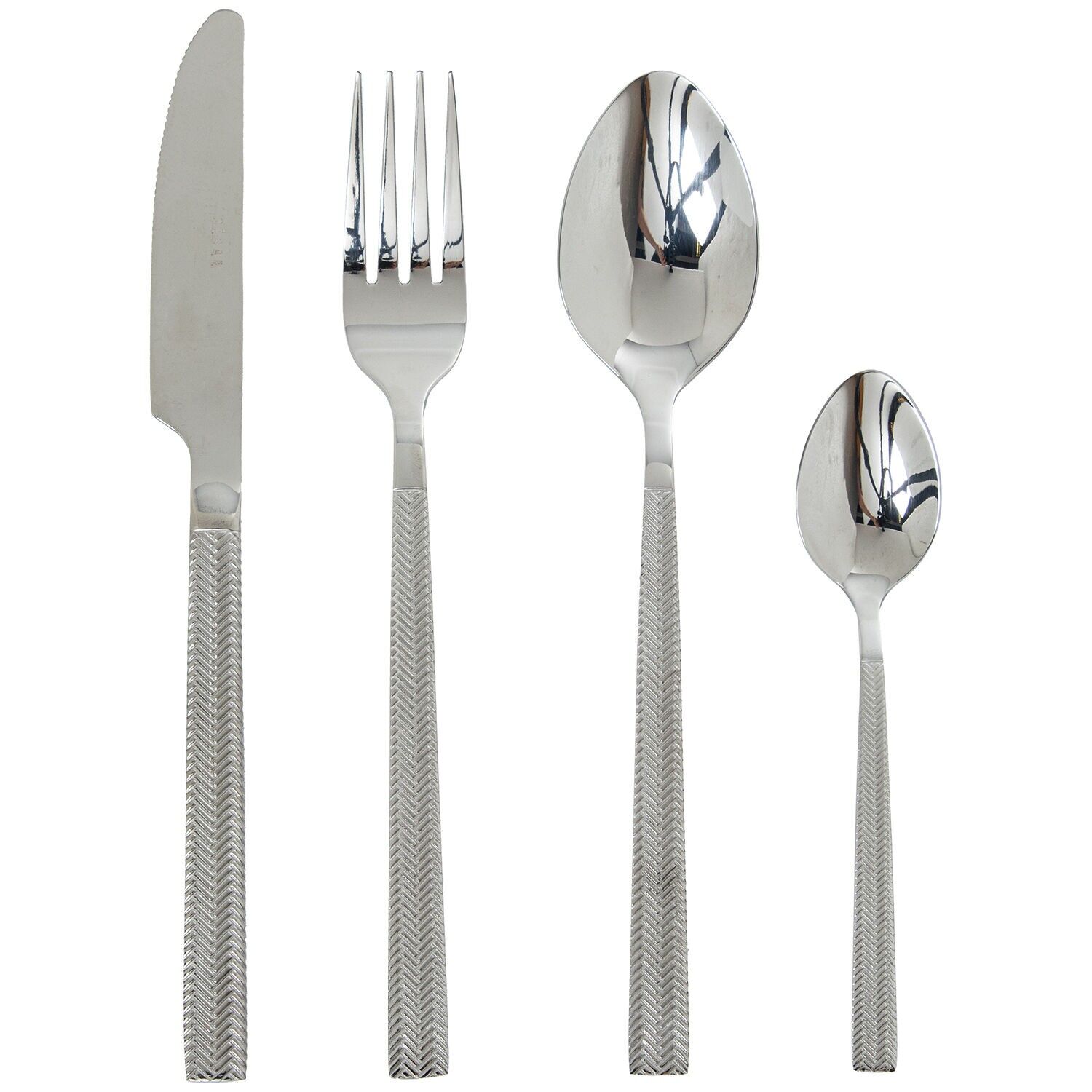 24-teiliges Edelstahl-Besteckset, silberpoliert (alba), spülmaschinenfest ST686