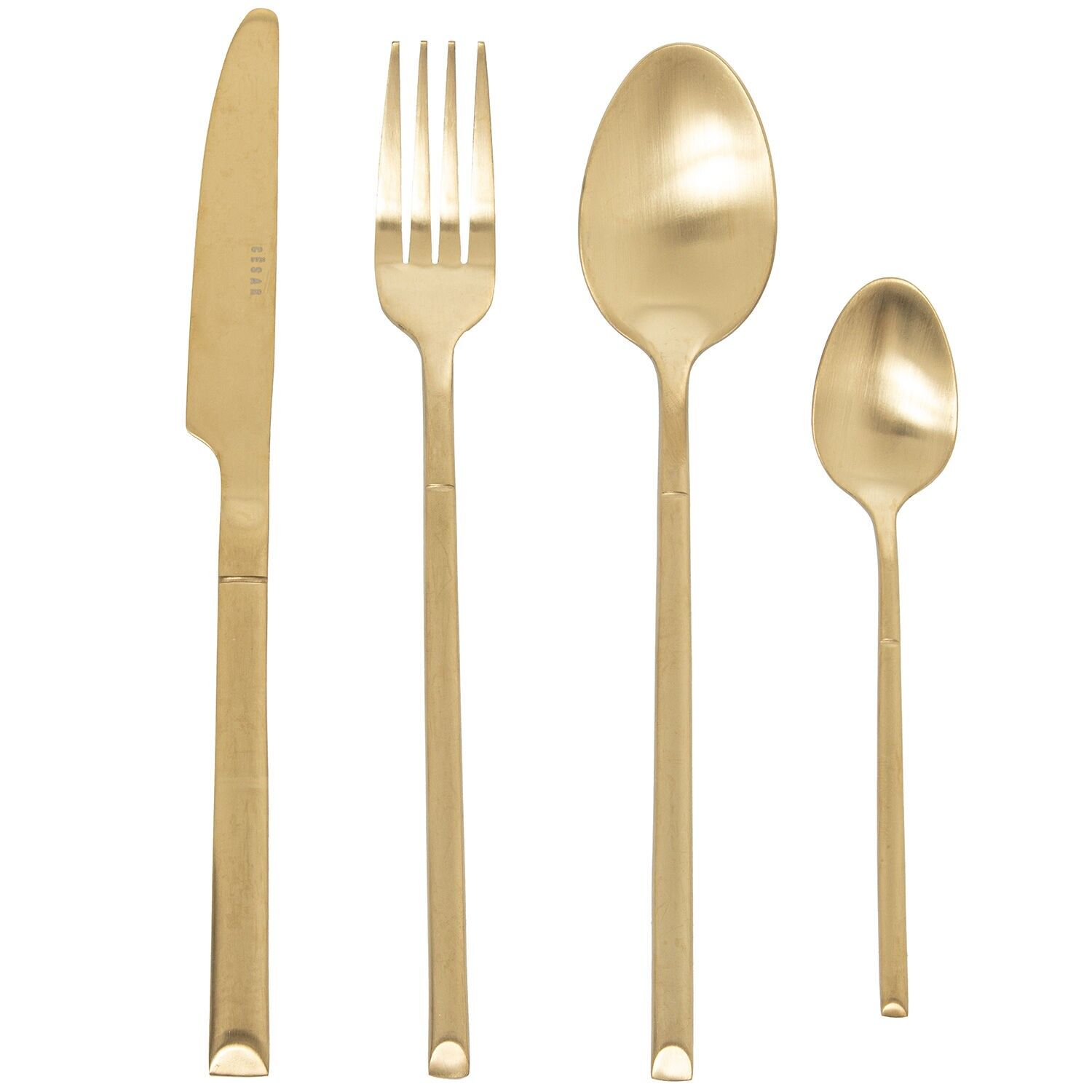 24-teiliges Besteckset, Edelstahl, schwarz-gold matt (Noah), spülmaschinenfest ST689