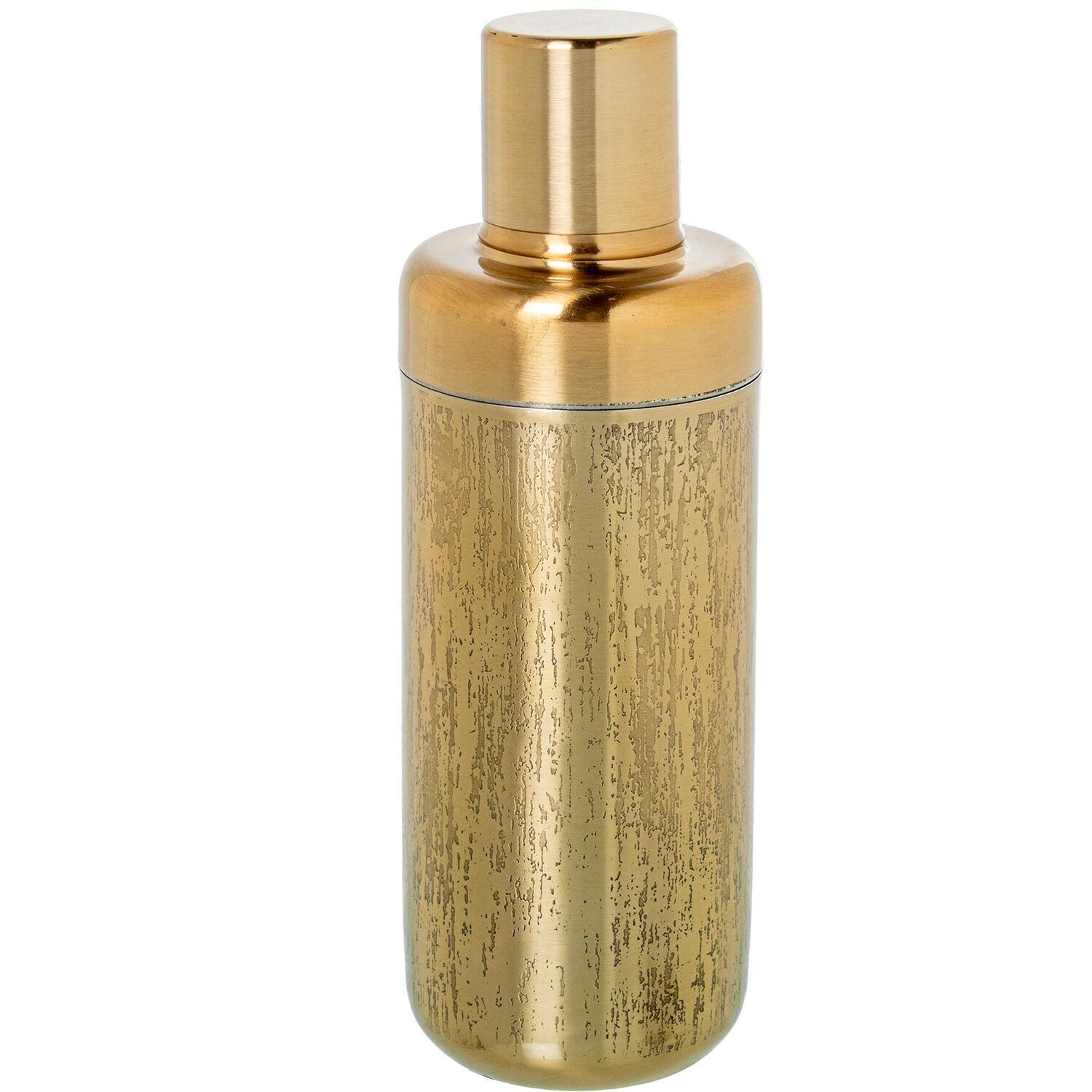 Cocktailshaker 550 ml, mattgoldener Edelstahl, Regengravur 7, 5 x 23 cm ST794