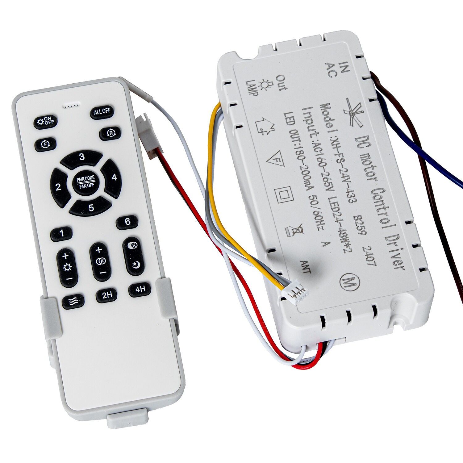 Fernbedienung und Empfänger 04635, 04636, 04637, 04638, 04639 4,5 x 12,5 x 2 cm und 5,5 x 11,5 x 2,5 cm ST2321