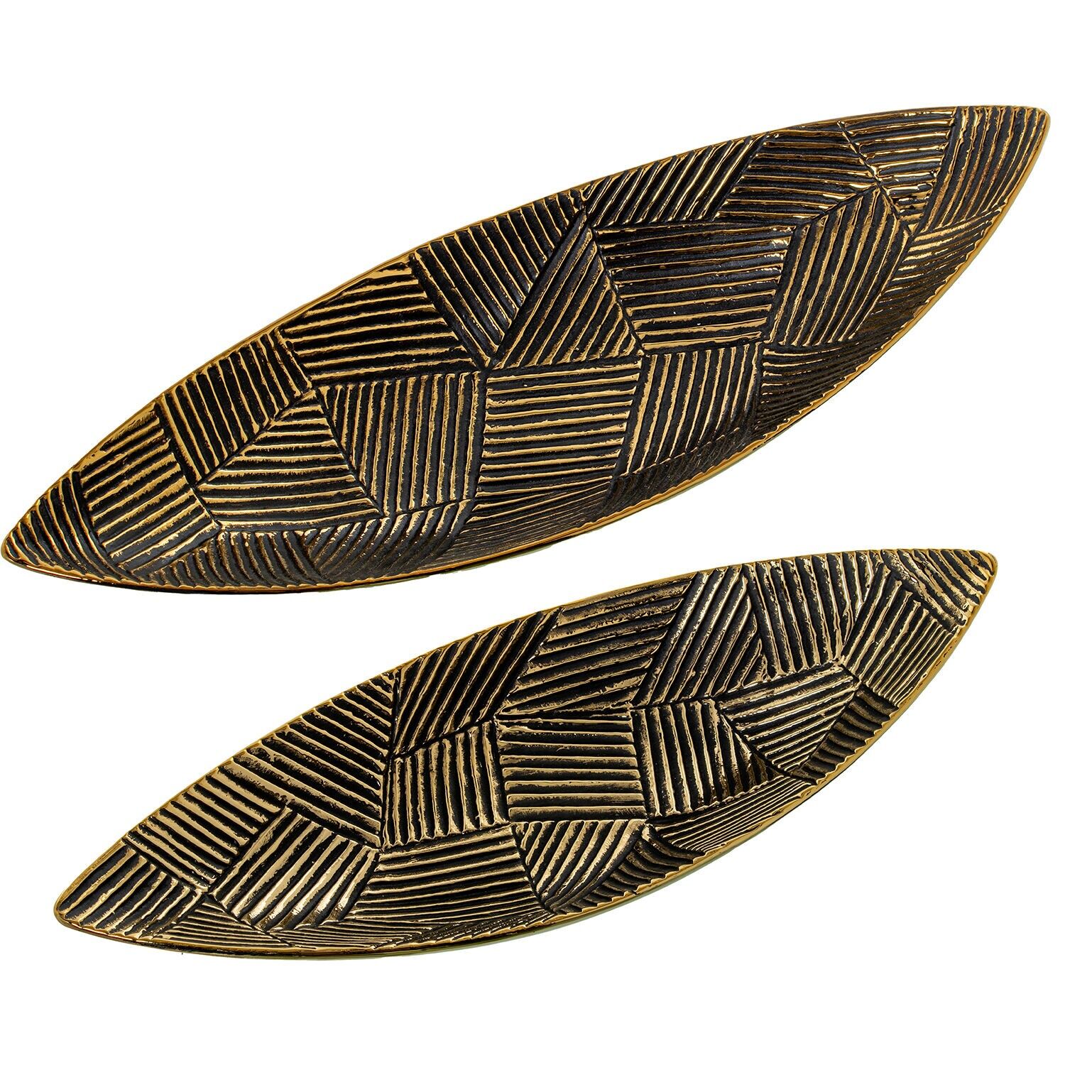 Set aus 2 Keramik-Tischdekorationen, 21290, gold und schwarz, 57x19x11 und 47x16x9cm ST1303