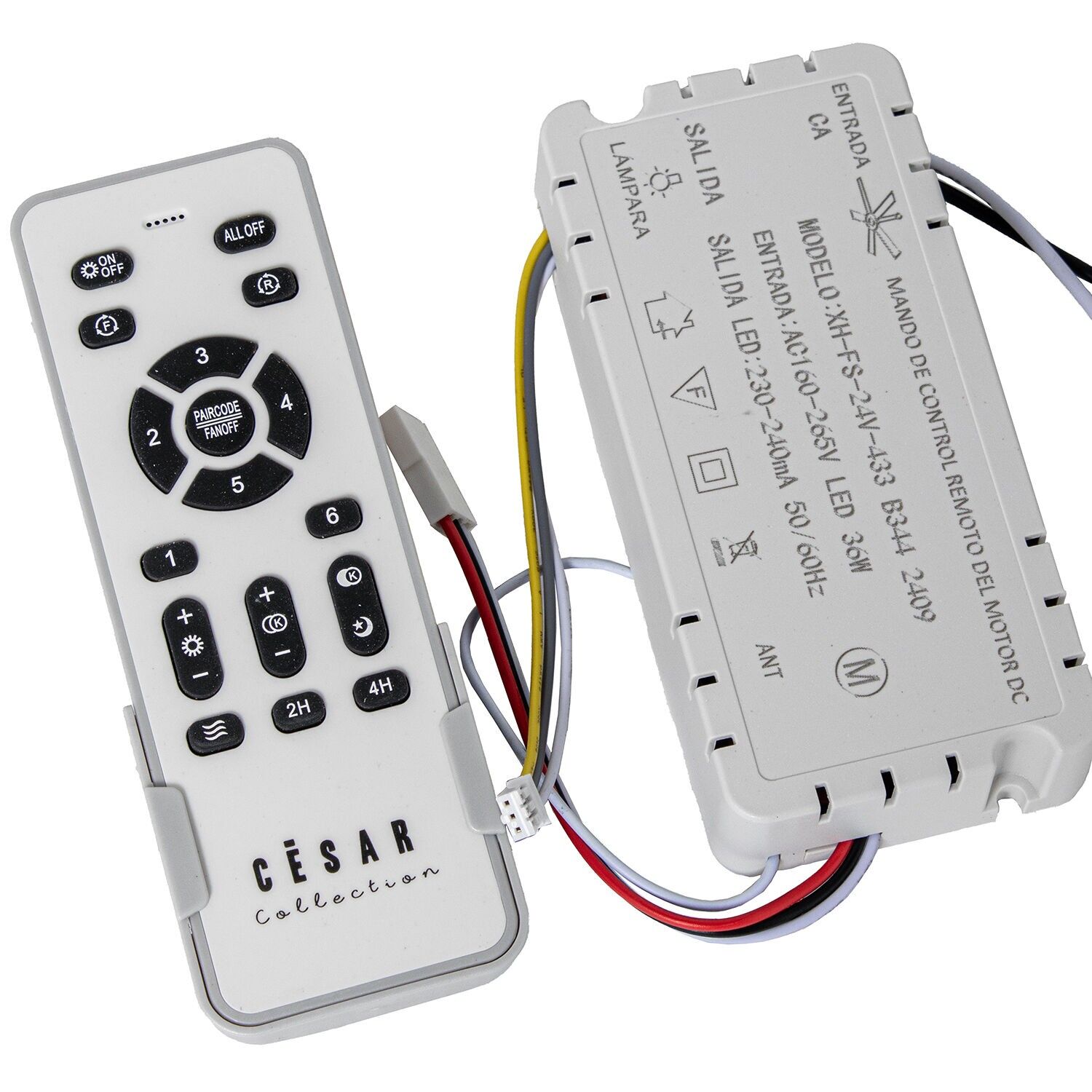 Fernbedienung und Empfänger für Ventilatoren 04650 bis 04669 4,5 x 12,5 x 2 cm und 5,5 x 11,5 x 2,5 cm ST2324