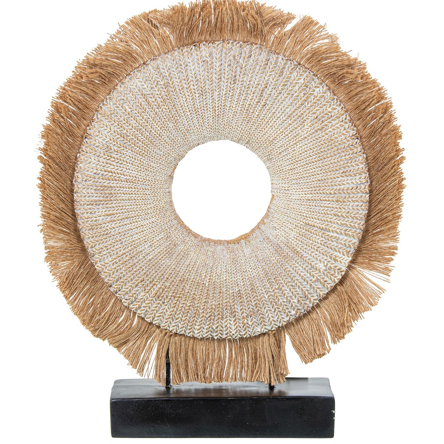 Tischdekoration 23425 Goldharz mit Fransen 37x8x41cm ST1374