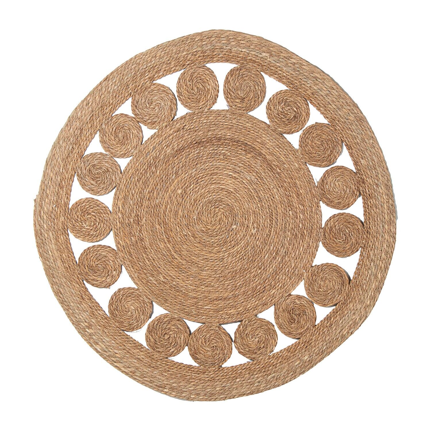 Weidenteppich ø120cm naturfarben rund 120cm ST3797