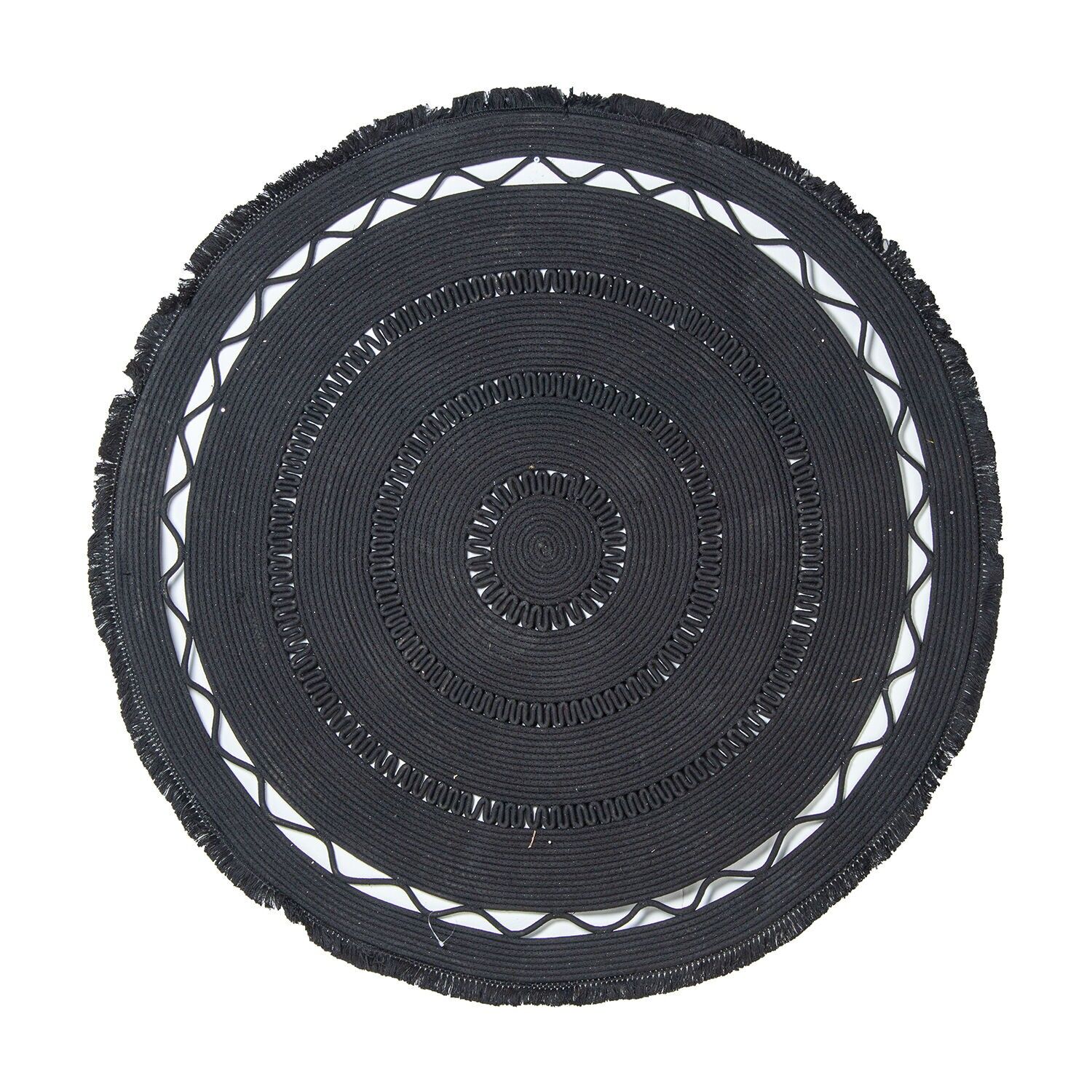 Korbteppich ø120cm schwarz 120cm ST3800