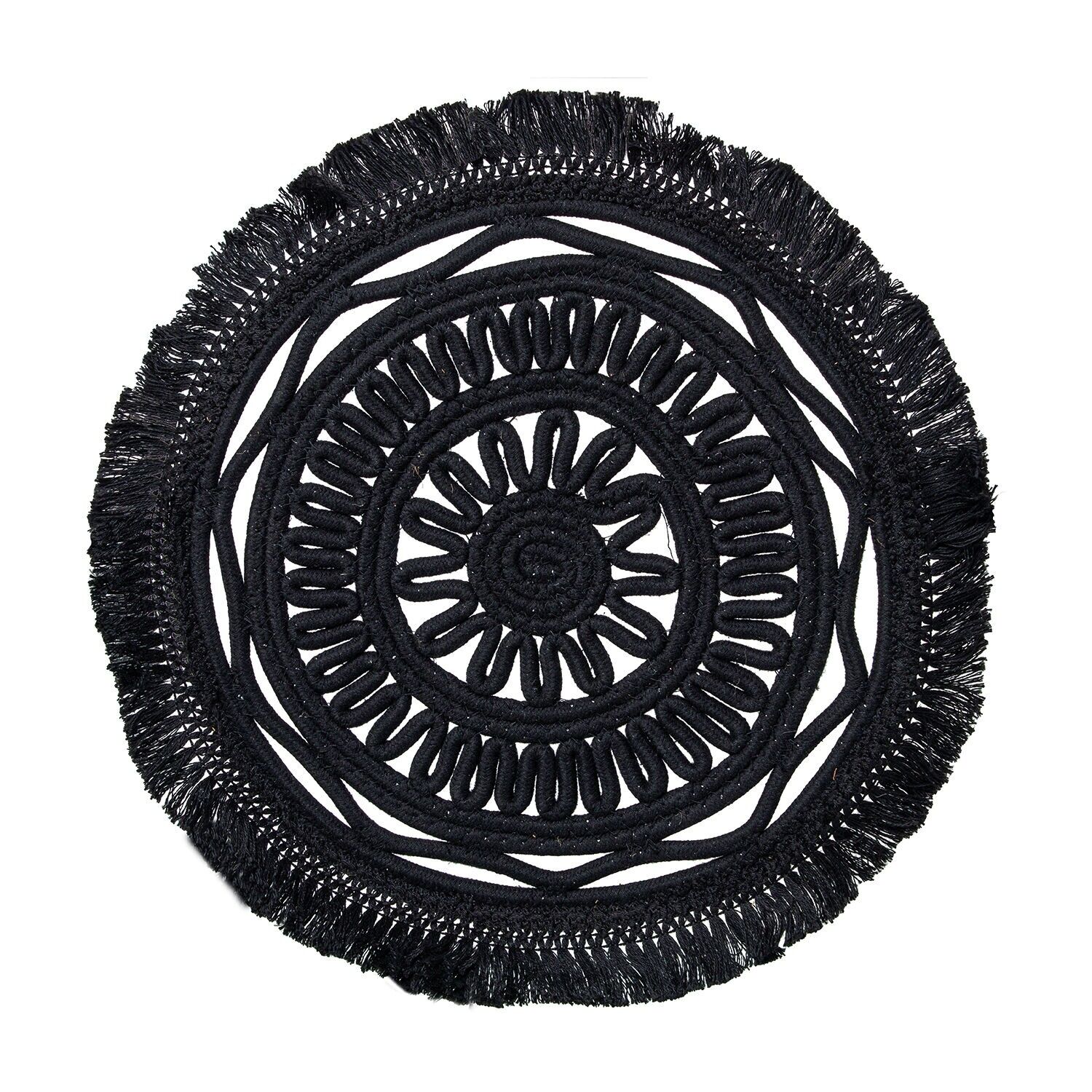 Schwarzes Weiden-Platzset 35 cm ST3799