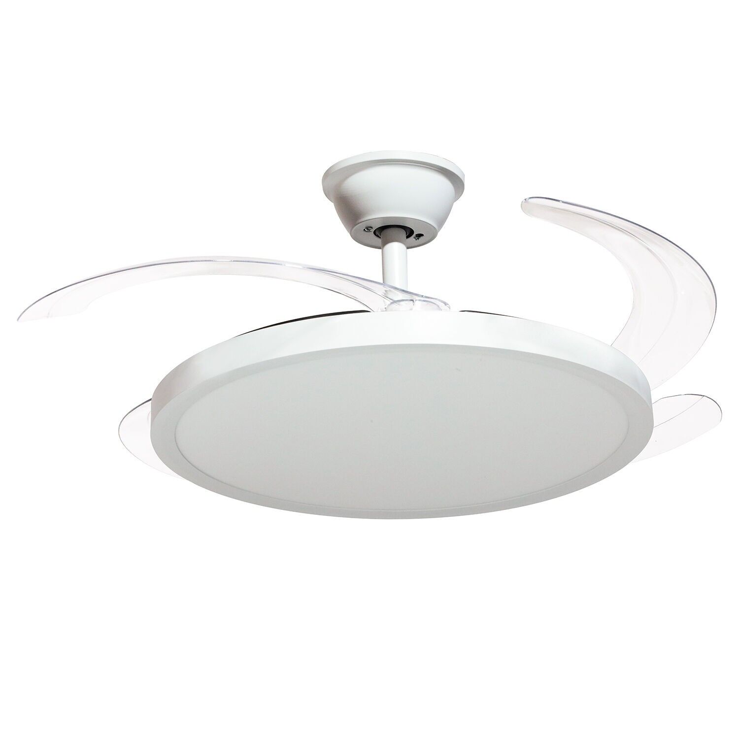 Harmony Deckenventilator mit Beleuchtung, 3 einziehbare Flügel, weiß, 106 x 36–53 cm, Lampe: 45 cm, ST4673