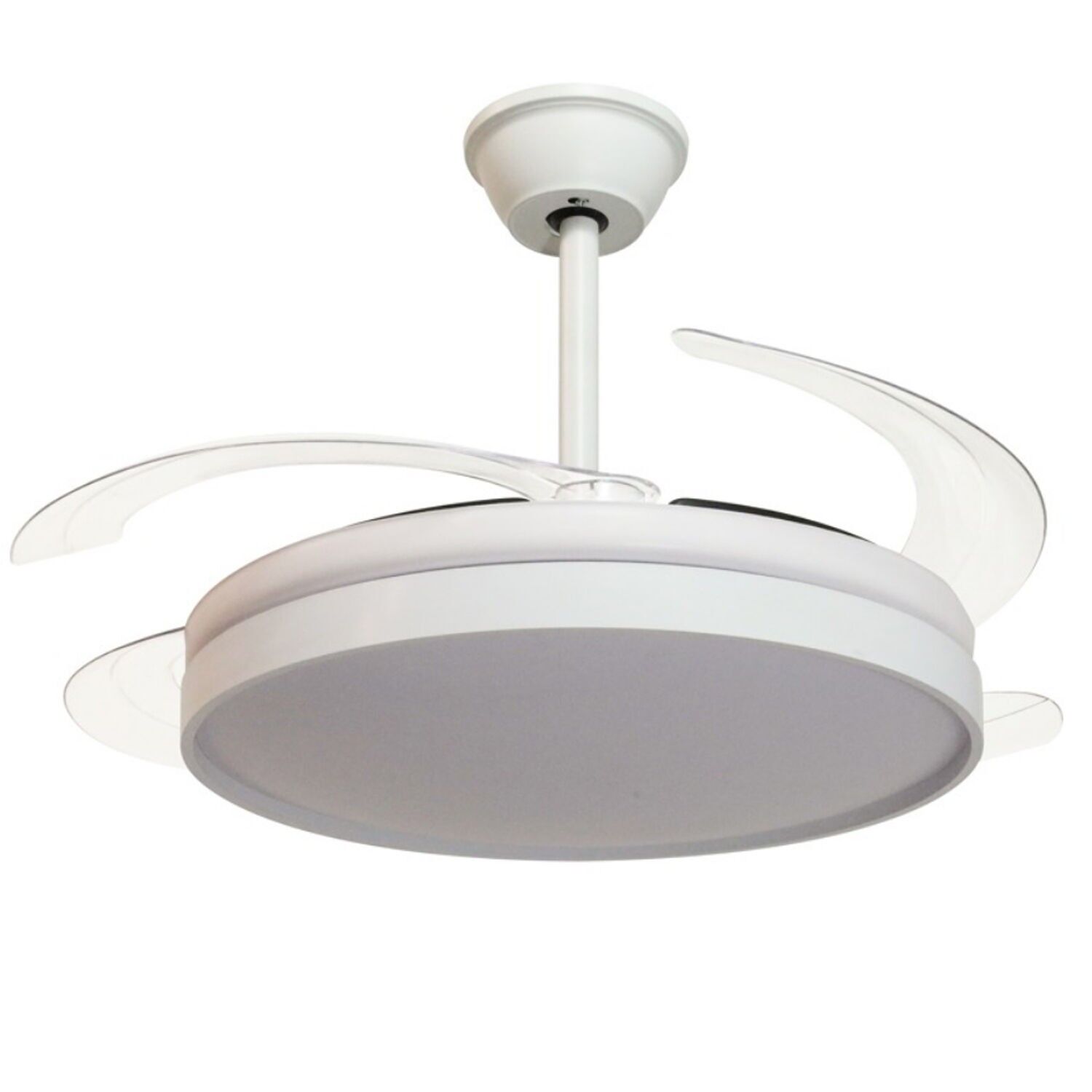 Zenith Deckenventilator mit Beleuchtung, 3 einziehbare Flügel, weiß, 106 x 36–53 cm, Lampe: 45 cm ST4675