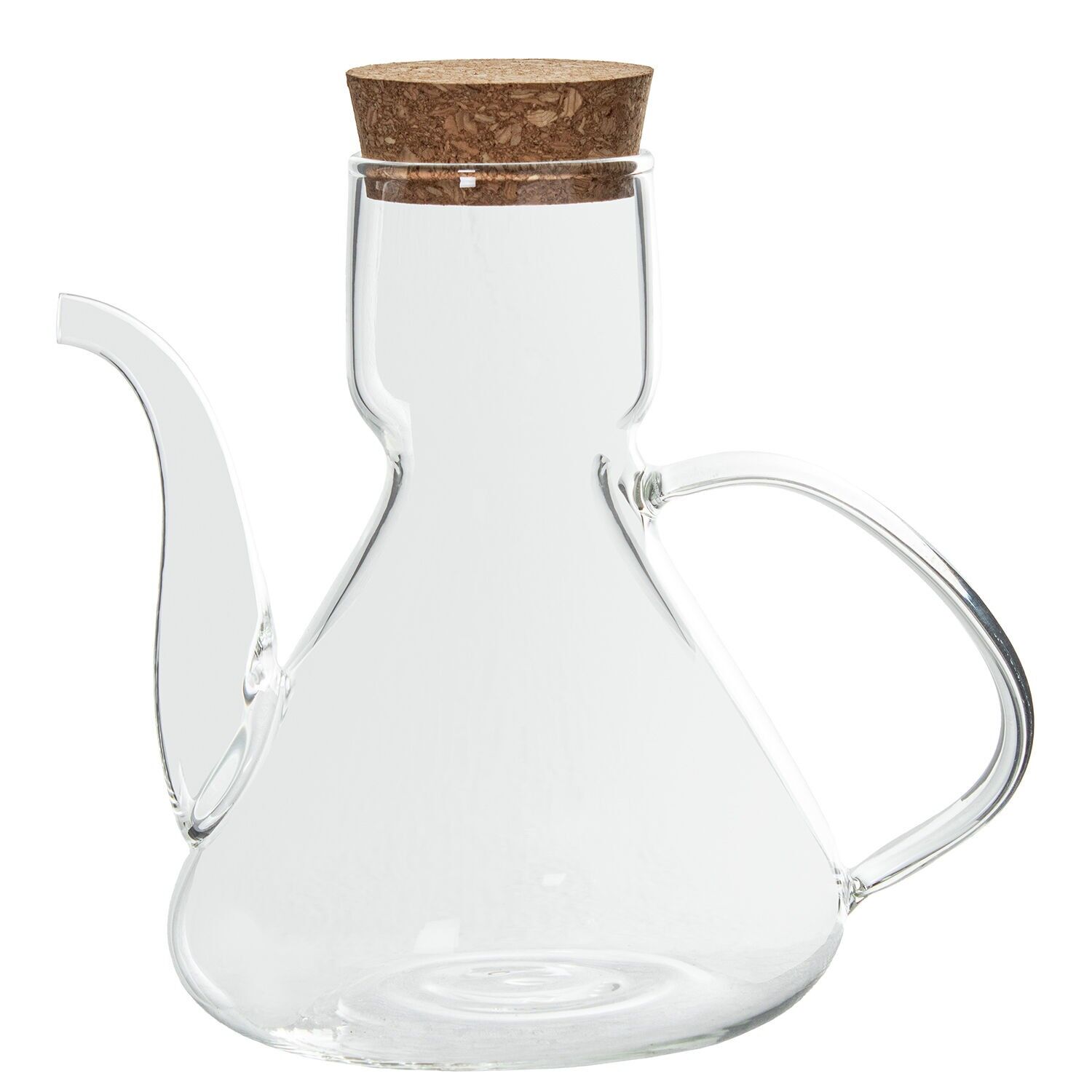 Aceitera cristal borosilicato500ml con tapon de corcho 12x15, 5cm 500ml ST10581