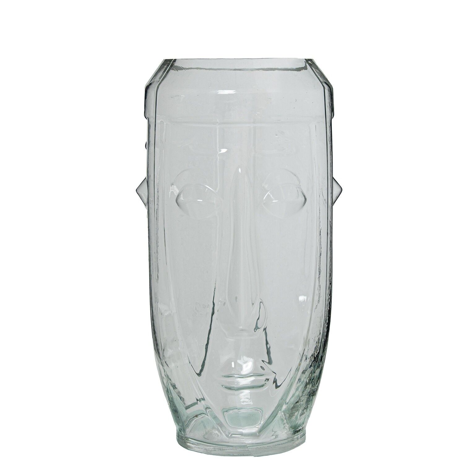 Klare Glasvase mit Gesicht, 14x28cm ST10670
