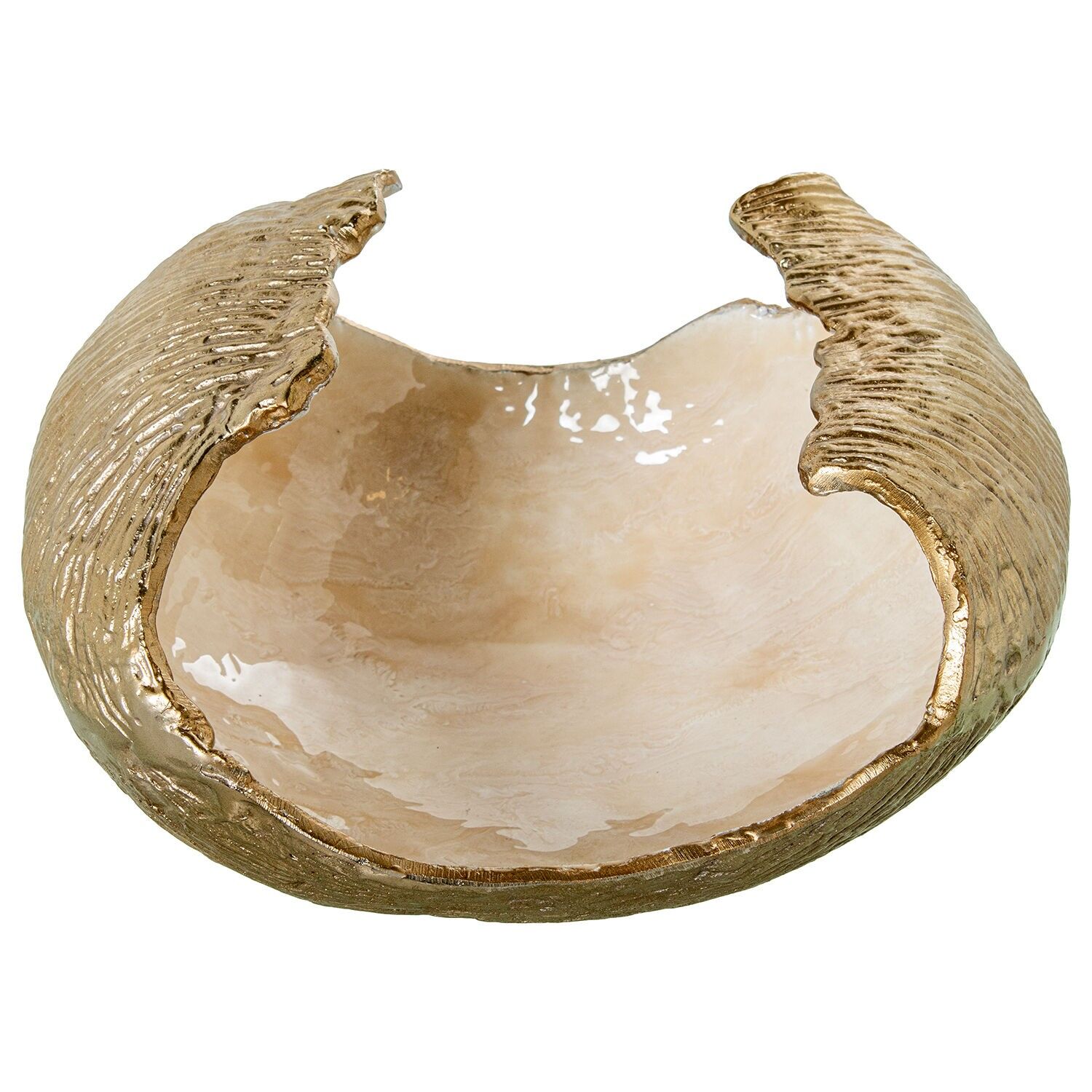 Perlmuttfarbenes Aluminium-Mittelstück, goldfarben, 31 x 26 x 19 cm, ST10693