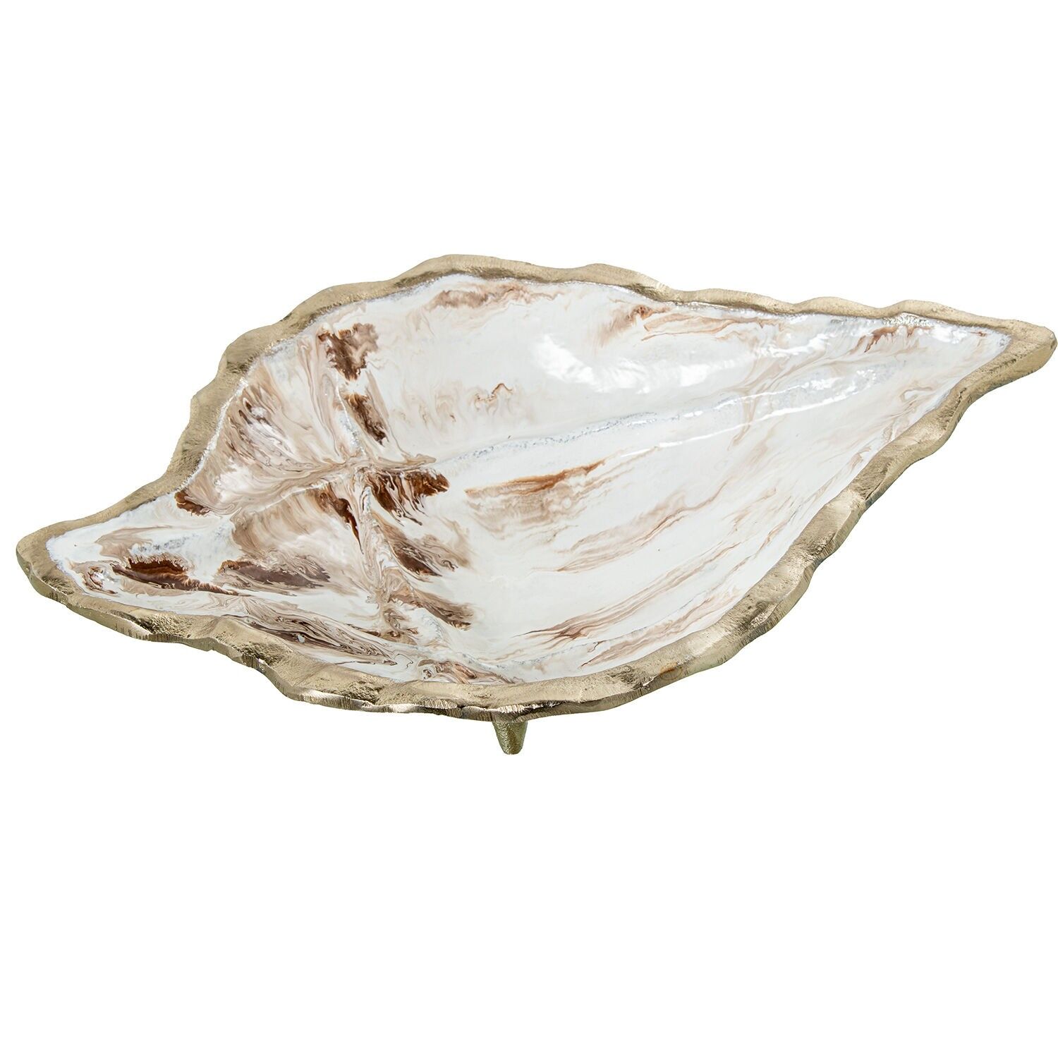 Perlmuttfarbenes Aluminium-Mittelstück, goldfarben, 48 x 33 x 11 cm, ST10704