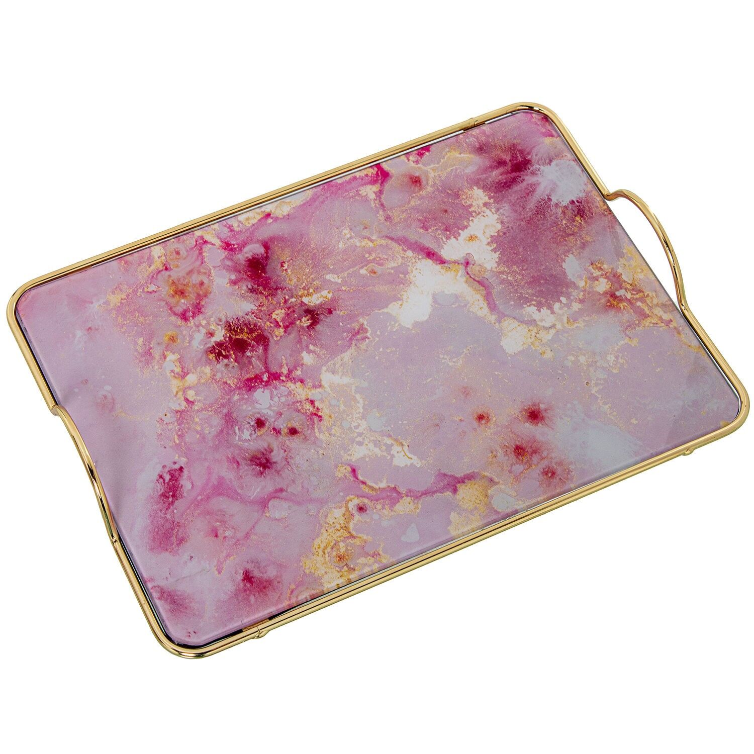 Metalltablett, Glasblumen 35x20x5cm ST12599