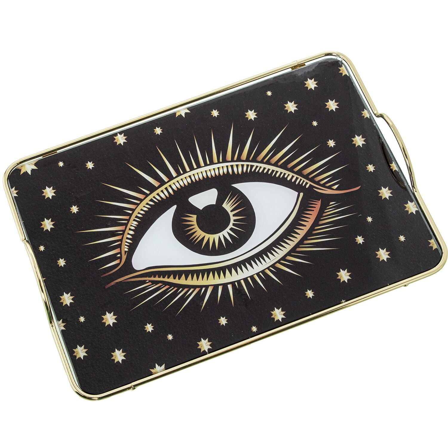 Metalltablett, schwarzes Glasauge 35x20x5cm ST12601