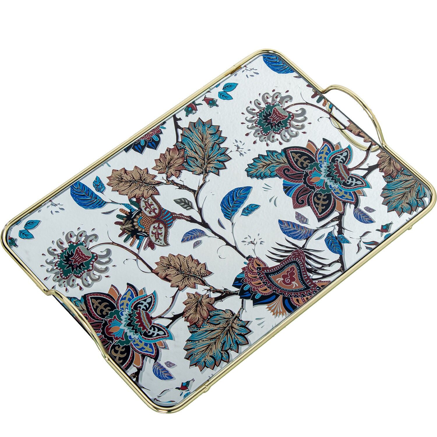 Metalltablett, Glasplatten 35x20x5cm ST12613