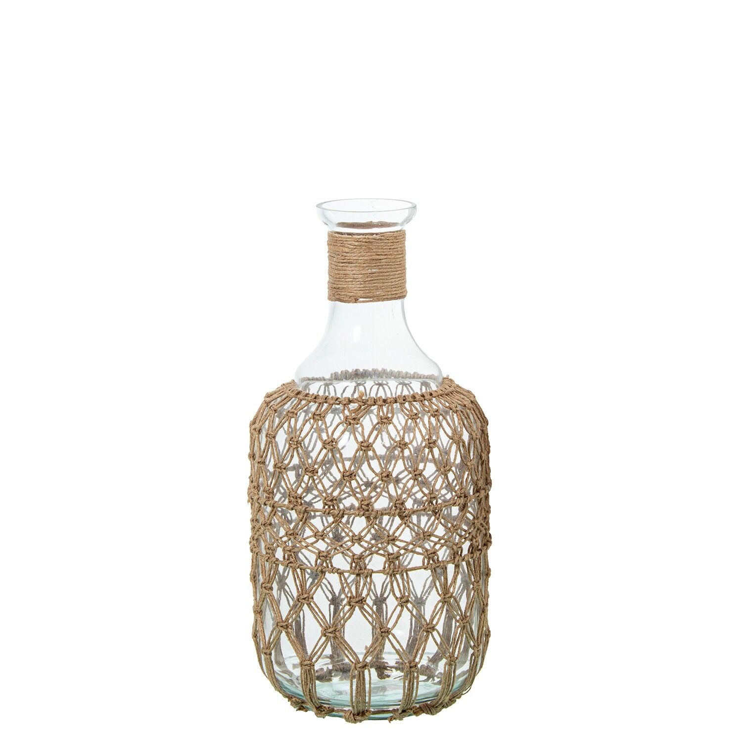 Glasflaschenvase 38 cm mit Seil 19 x 38 cm ST16620