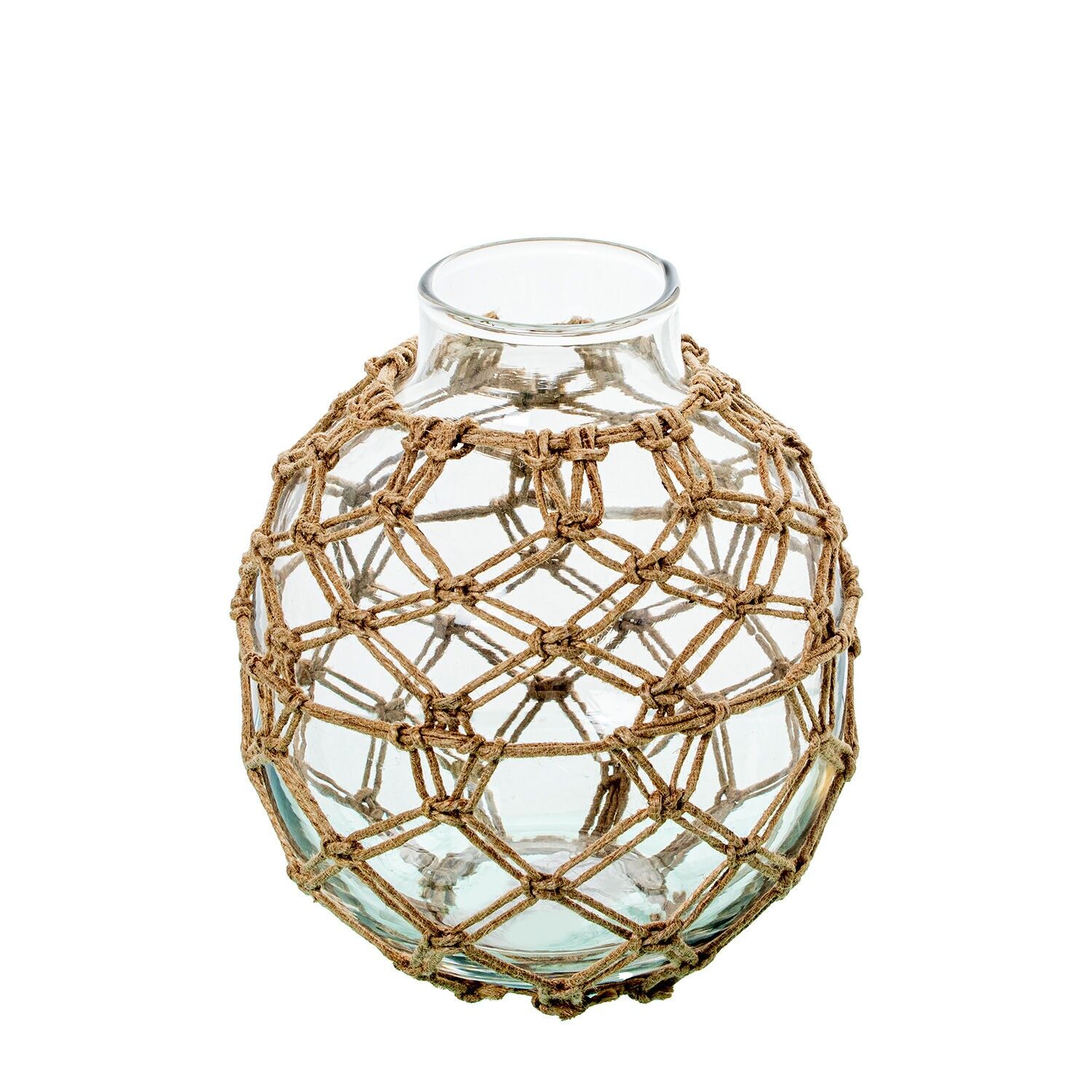 Glasvase 18 cm mit Seil 15 x 18 cm ST16627