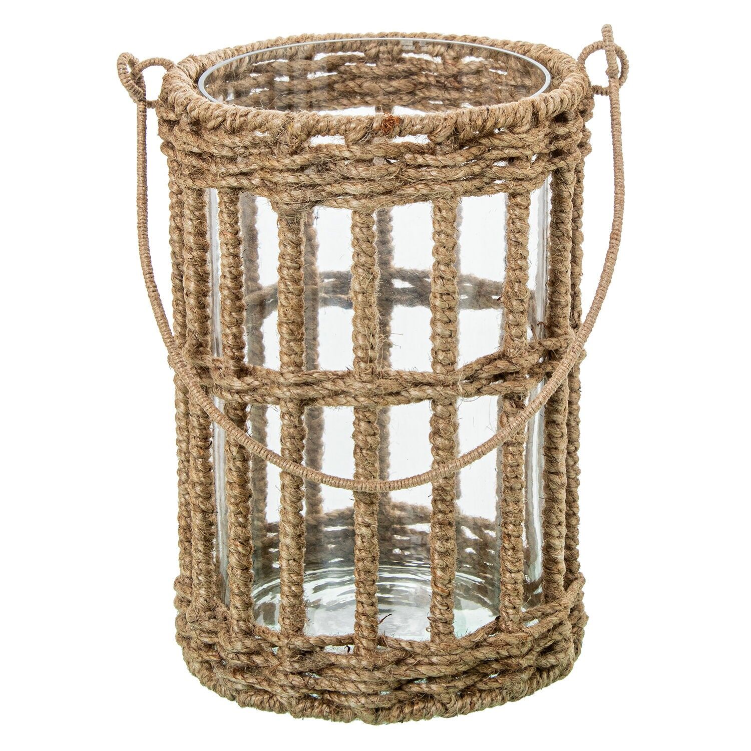 Glaskerzenhalter mit Seil 15x22cm ST16632