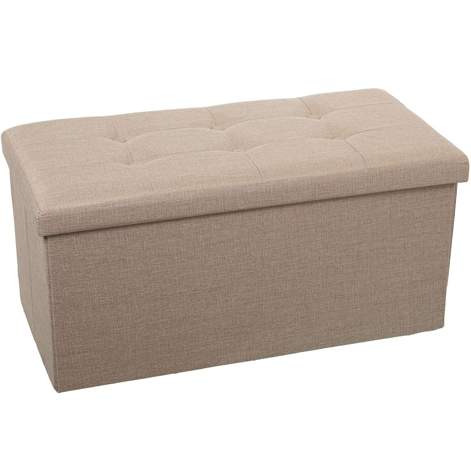 Beige polyester folding storage ottoman 77x38x38cm ST22322