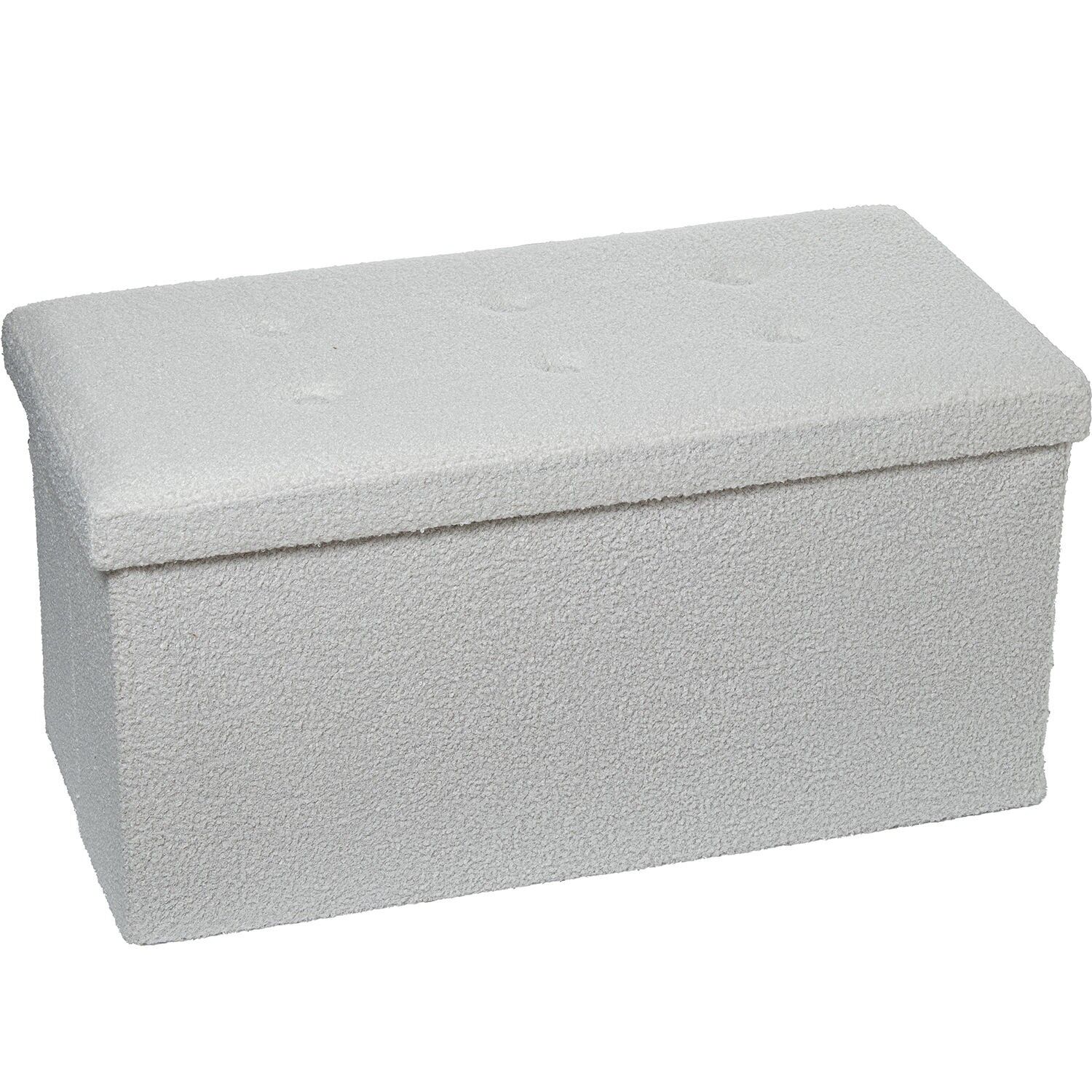 White polyester folding storage ottoman 77x38x38cm ST22329