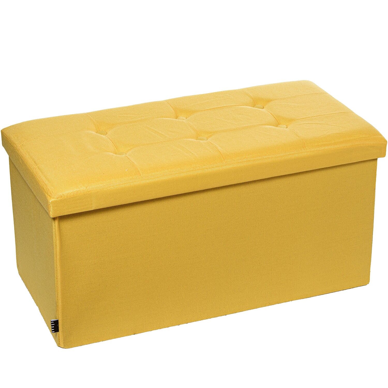 Folding polyester storage ottoman, mustard, 77x38x38cm ST22328
