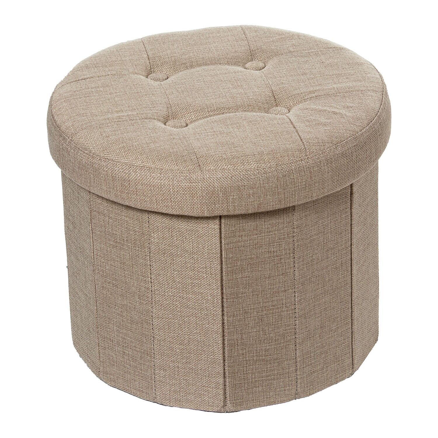 Folding polyester storage ottoman, grey, 38x38cm ST22333