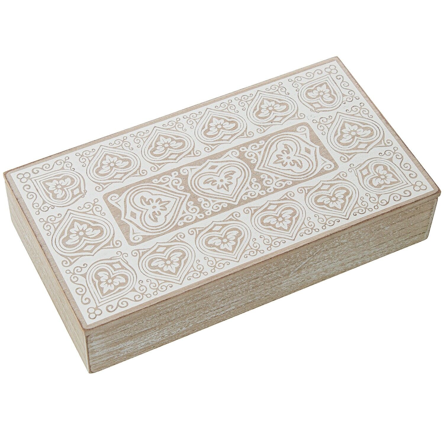 Naturholzkiste, weiß 28x15x6cm ST25081