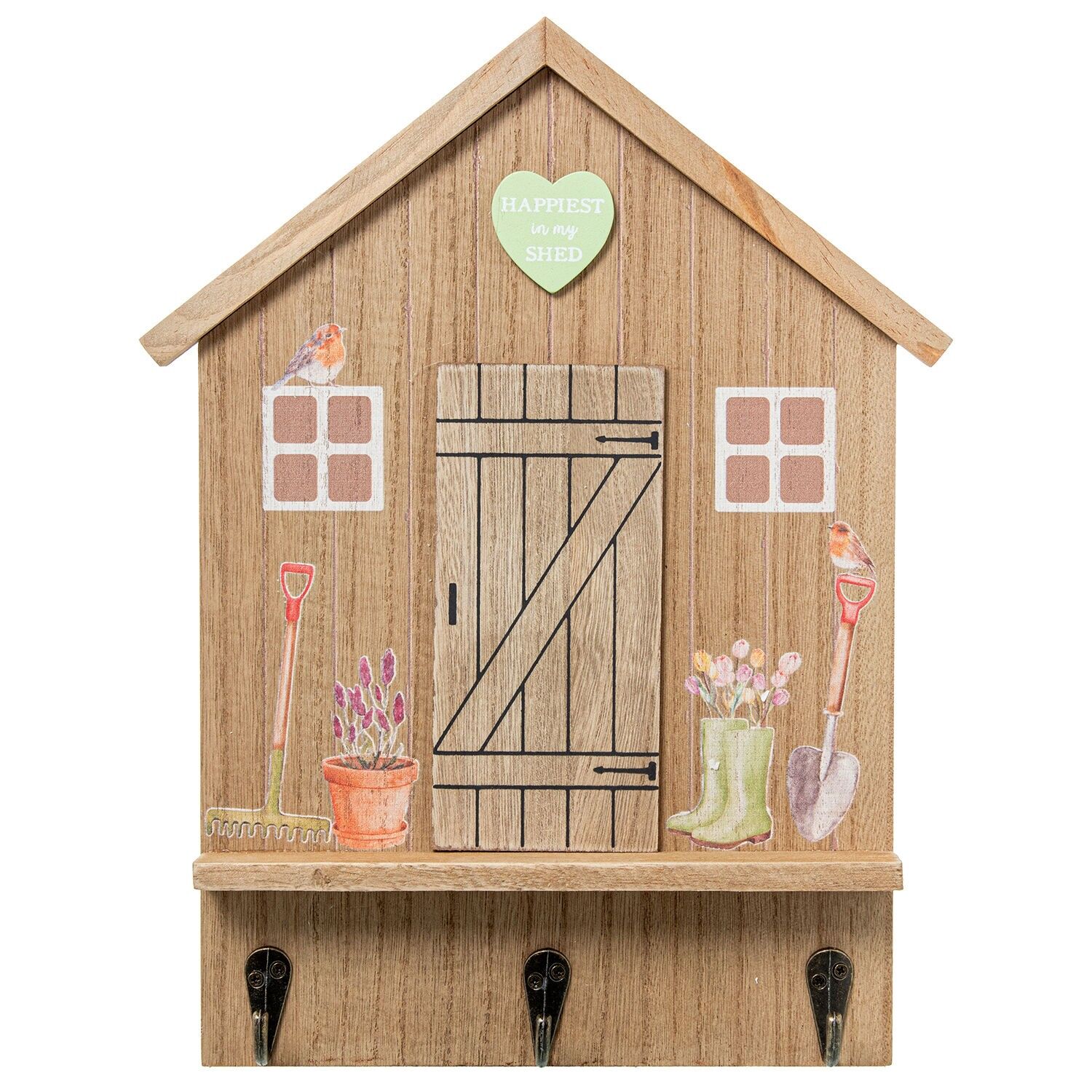 Schlüsselhalter aus Holz, Vogelhaus-Design, 20x4x30cm ST25086