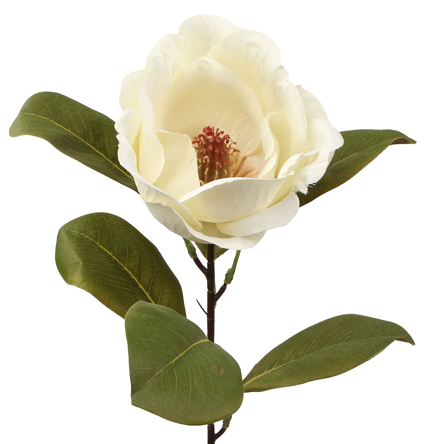 Cremefarbene Blume mit Naturstiel, 70 cm, ST27107