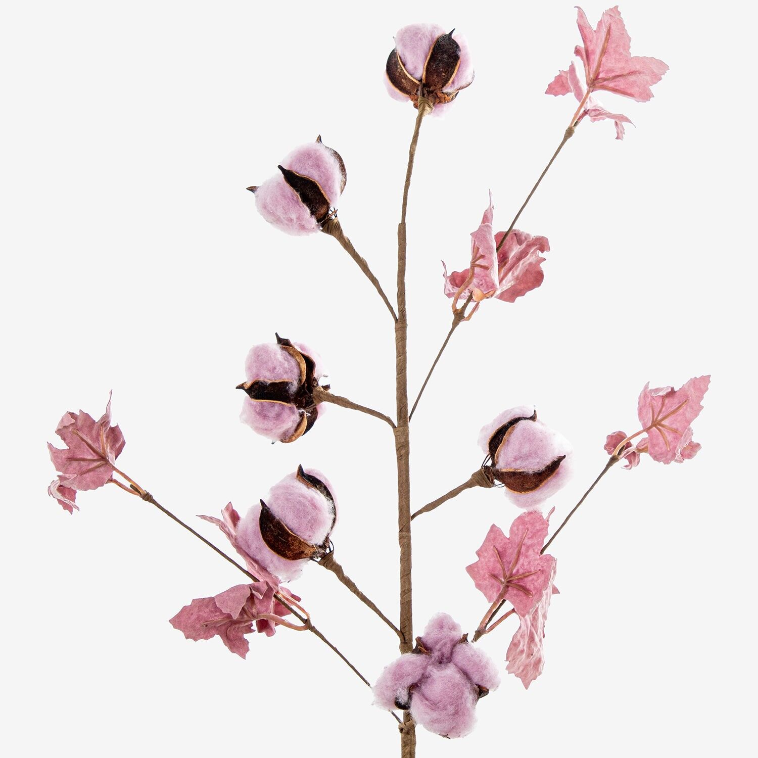 Künstlicher lila Blütenzweig aus EVA-Schaum, Baumwolle und Papier, 65 cm ST27365