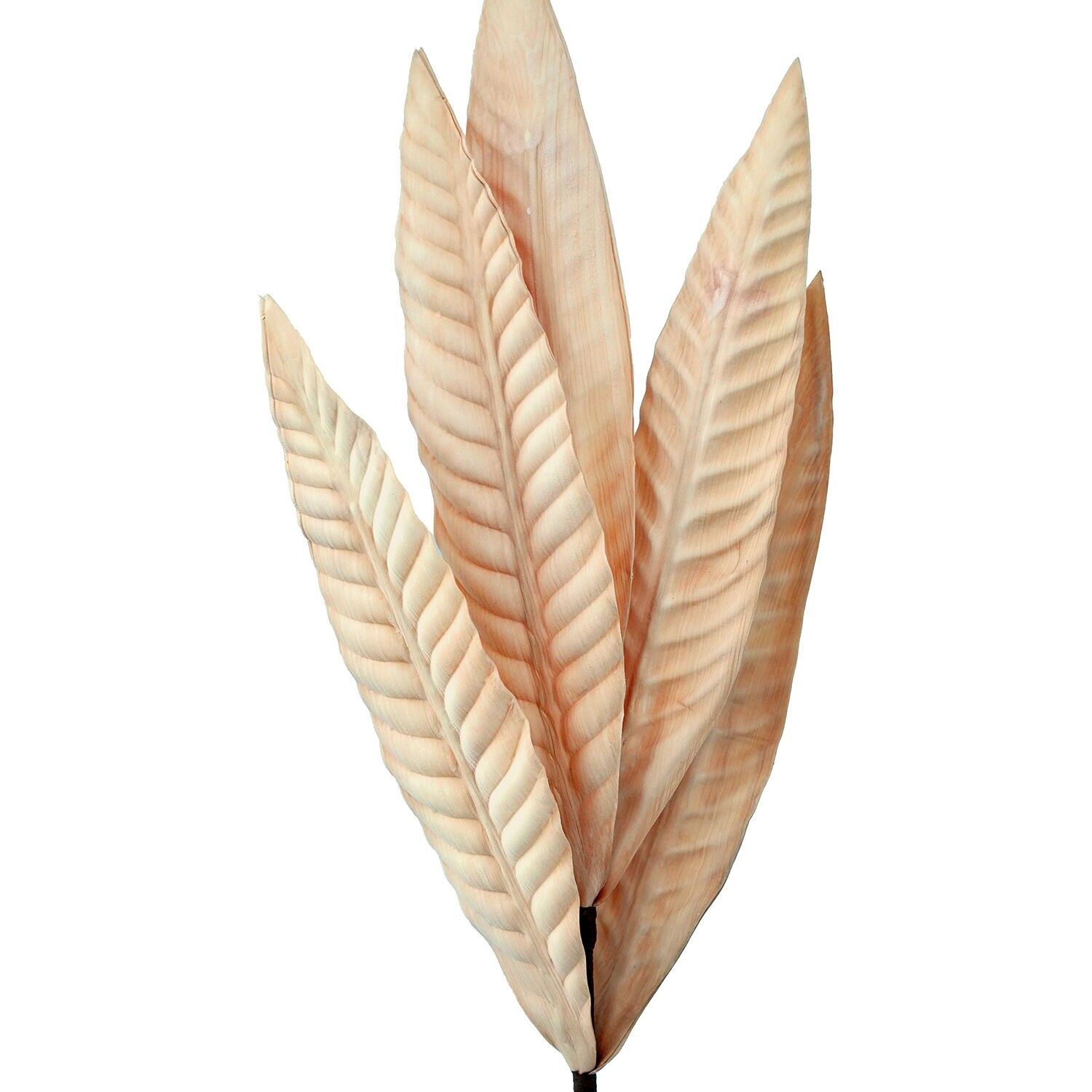 Künstlicher beigefarbener Blätterzweig aus EVA-Schaum und Papier, 80 cm ST27384