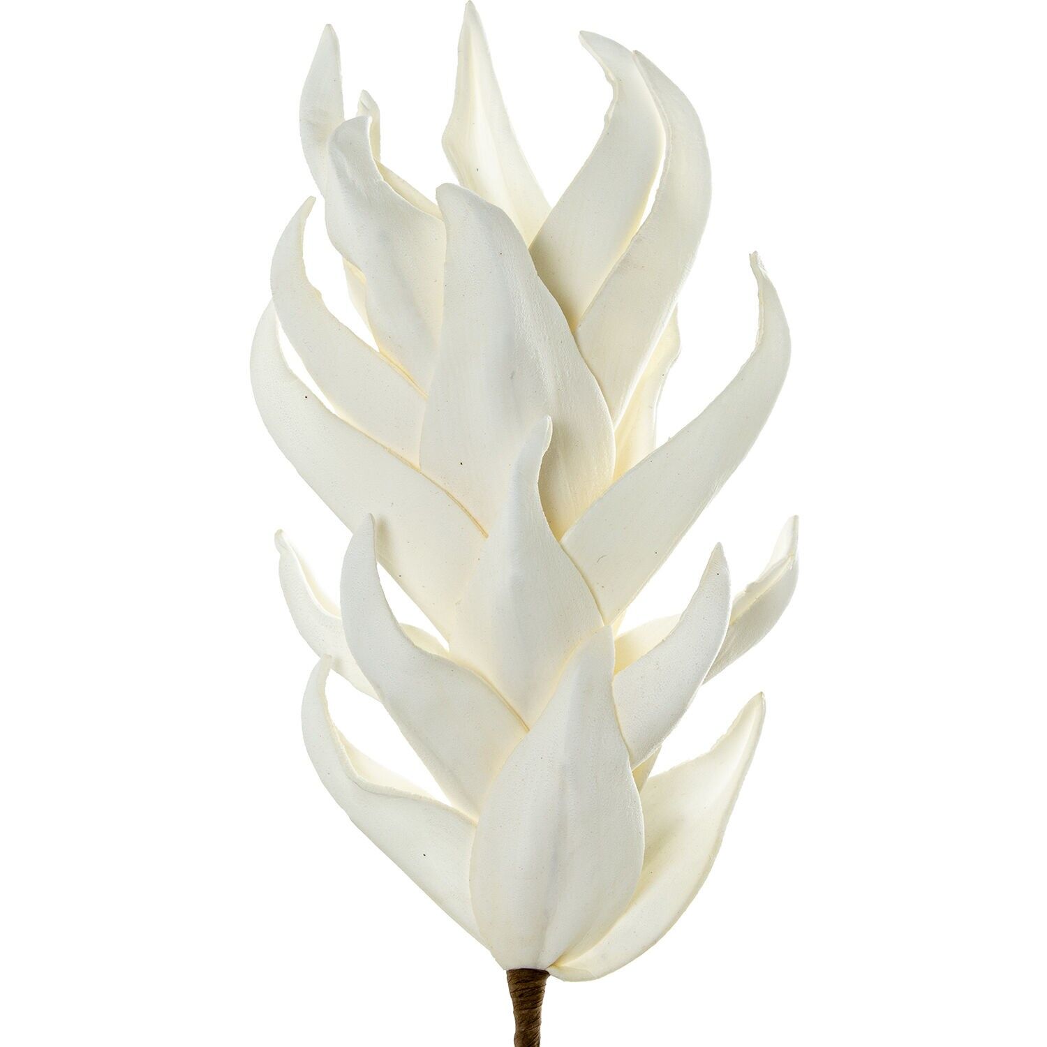 Künstlicher weißer Blätterzweig aus EVA-Schaum und Papier, 65 cm ST27395