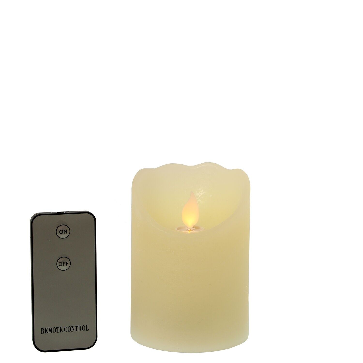 LED-Wachskerze mit Fernbedienung, Farbe: Elfenbein, 75 x 10 cm, 2 x AA-Batterien nicht enthalten ST29432