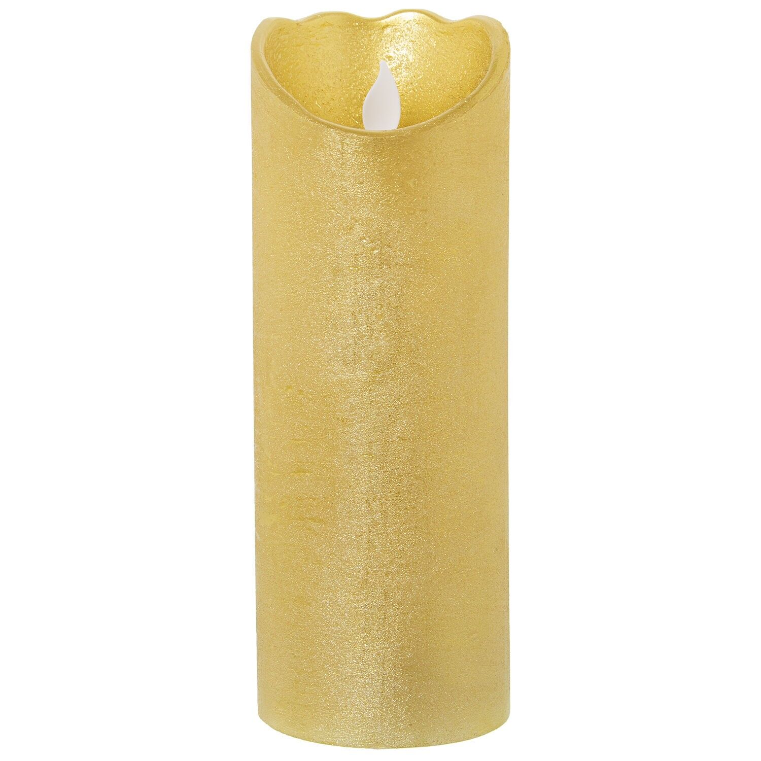 Vela led de cera oro, con interruptor 7, 5x20cm, pilas:2xaa no incl ST29443