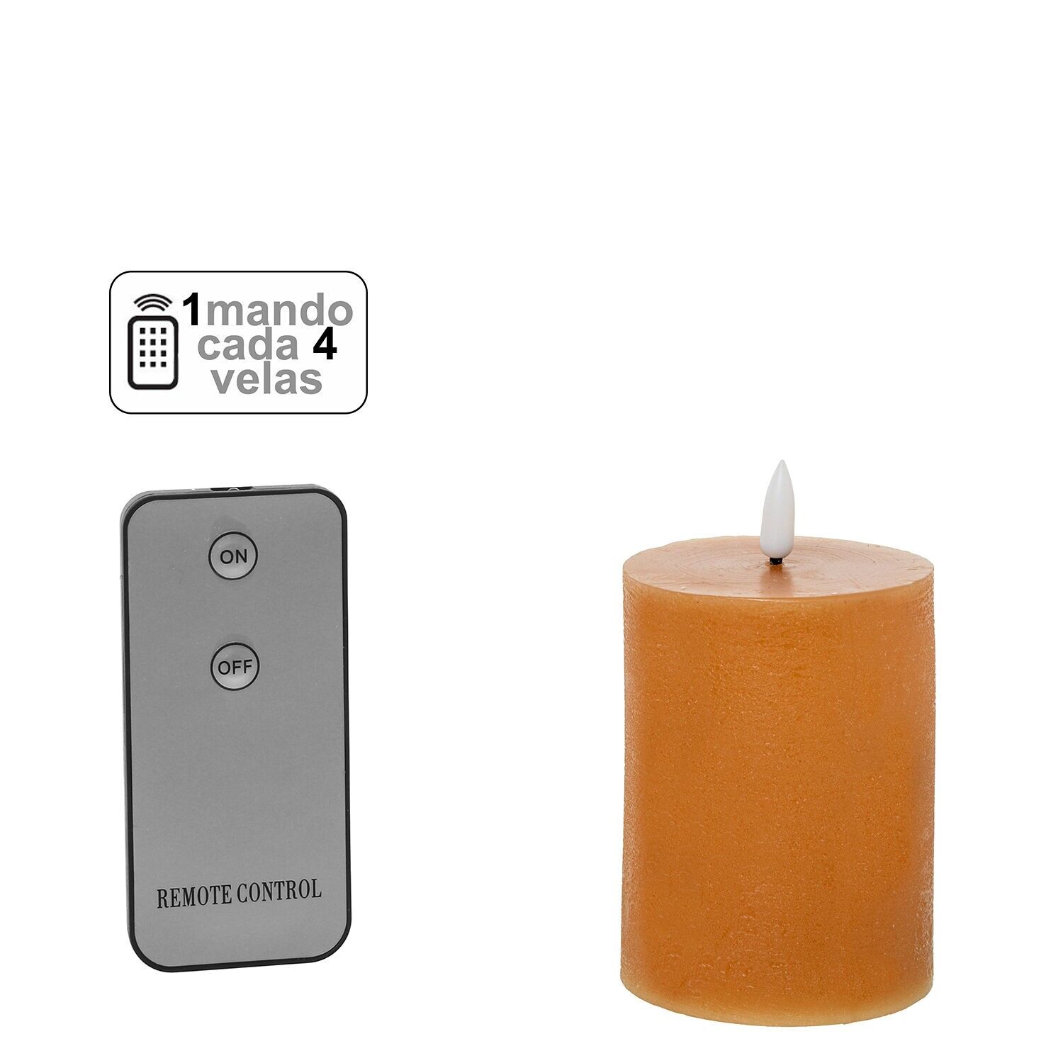 Vela led cera caramelo 1 mandopara cada 4 velas 7, 5x10cm pilas:2xaa no inclu ST29468