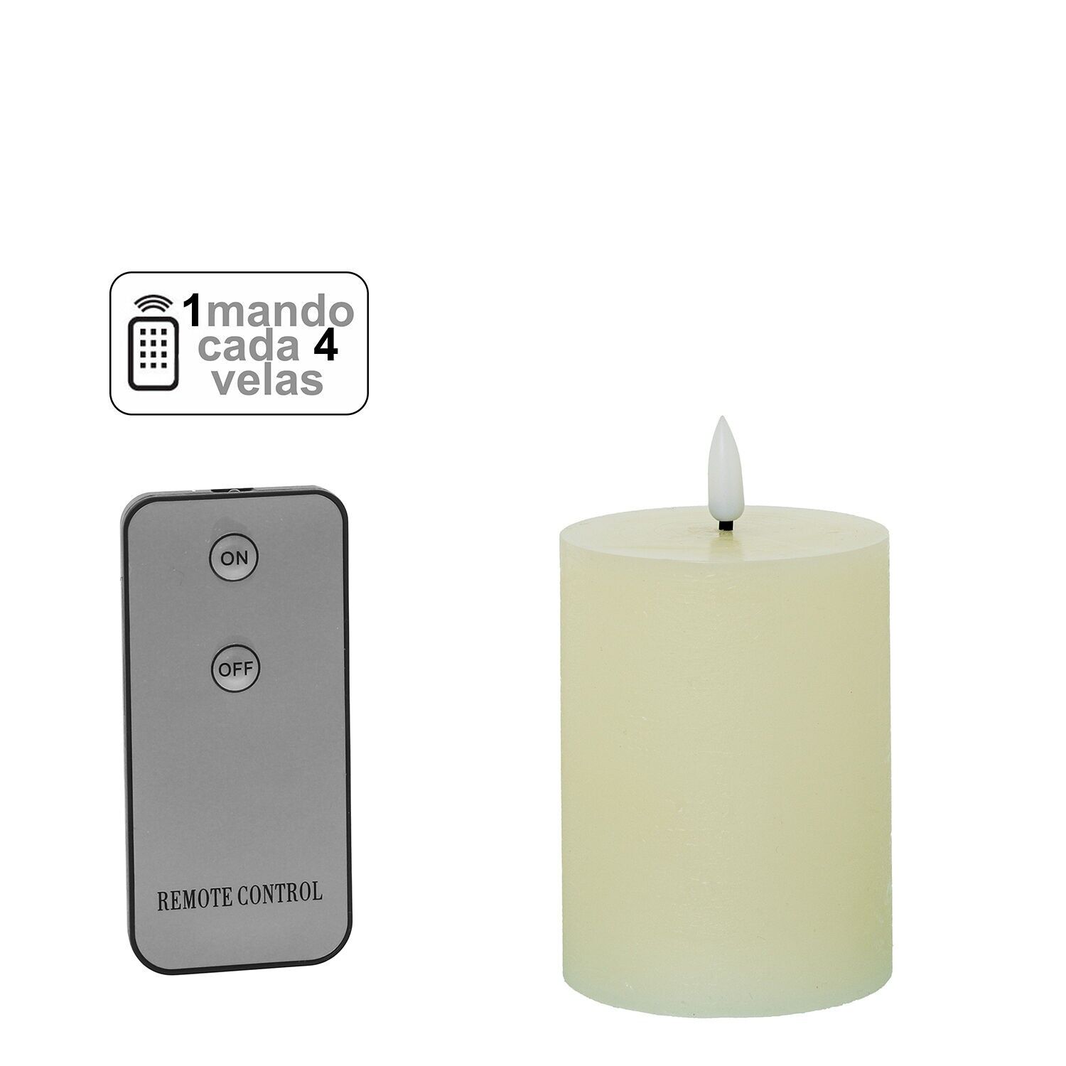 Vela led cera marfil 1 mando para cada 4 velas 7, 5x10cm pilas:2xaa no inclu ST29467