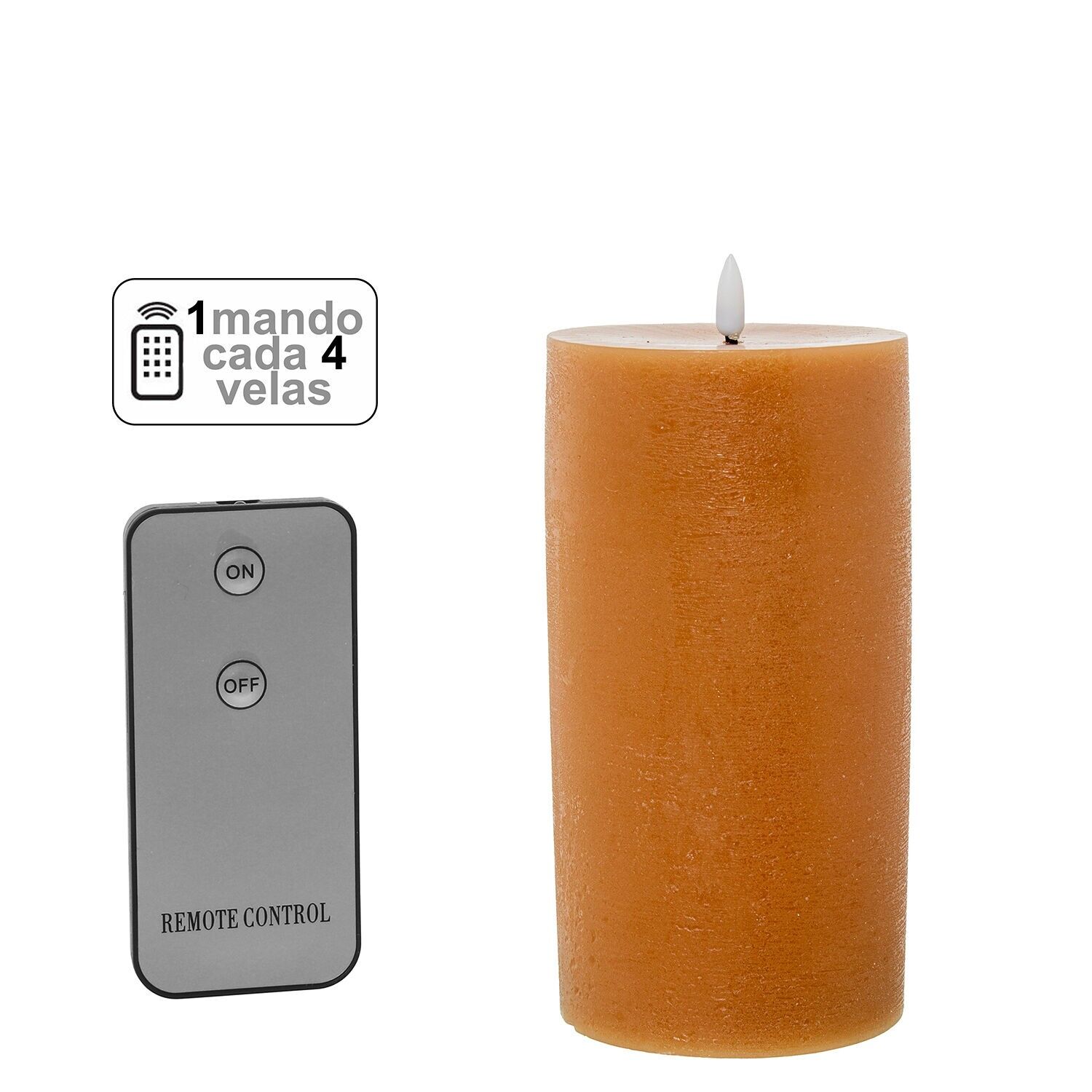 Vela led cera caramelo 1 mandopara cada 4 velas 7, 5x15cm pilas:2xaa no inclu ST29471