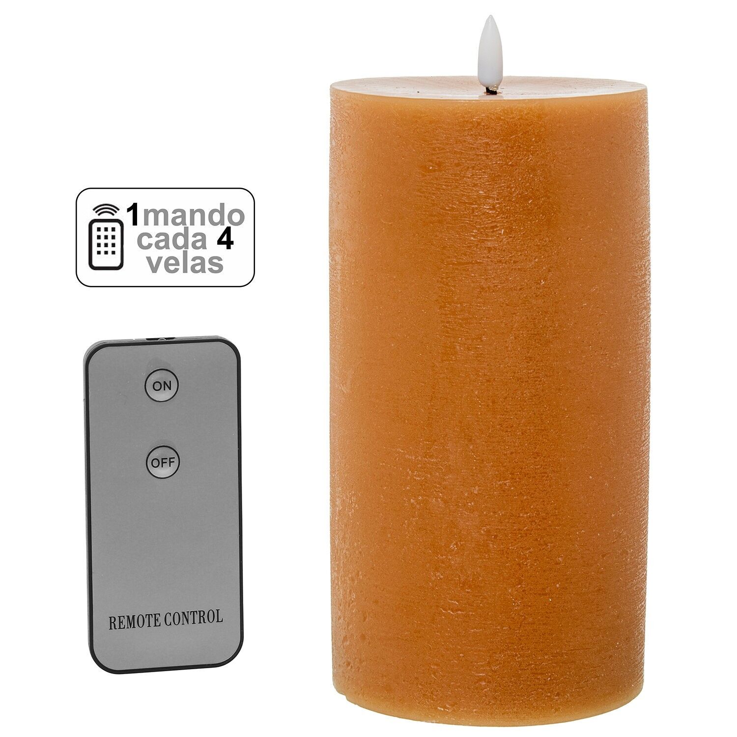 Vela led cera caramelo 1 mandopara cada 4 velas 10x20cm pilas:2xaa no inclui ST29474