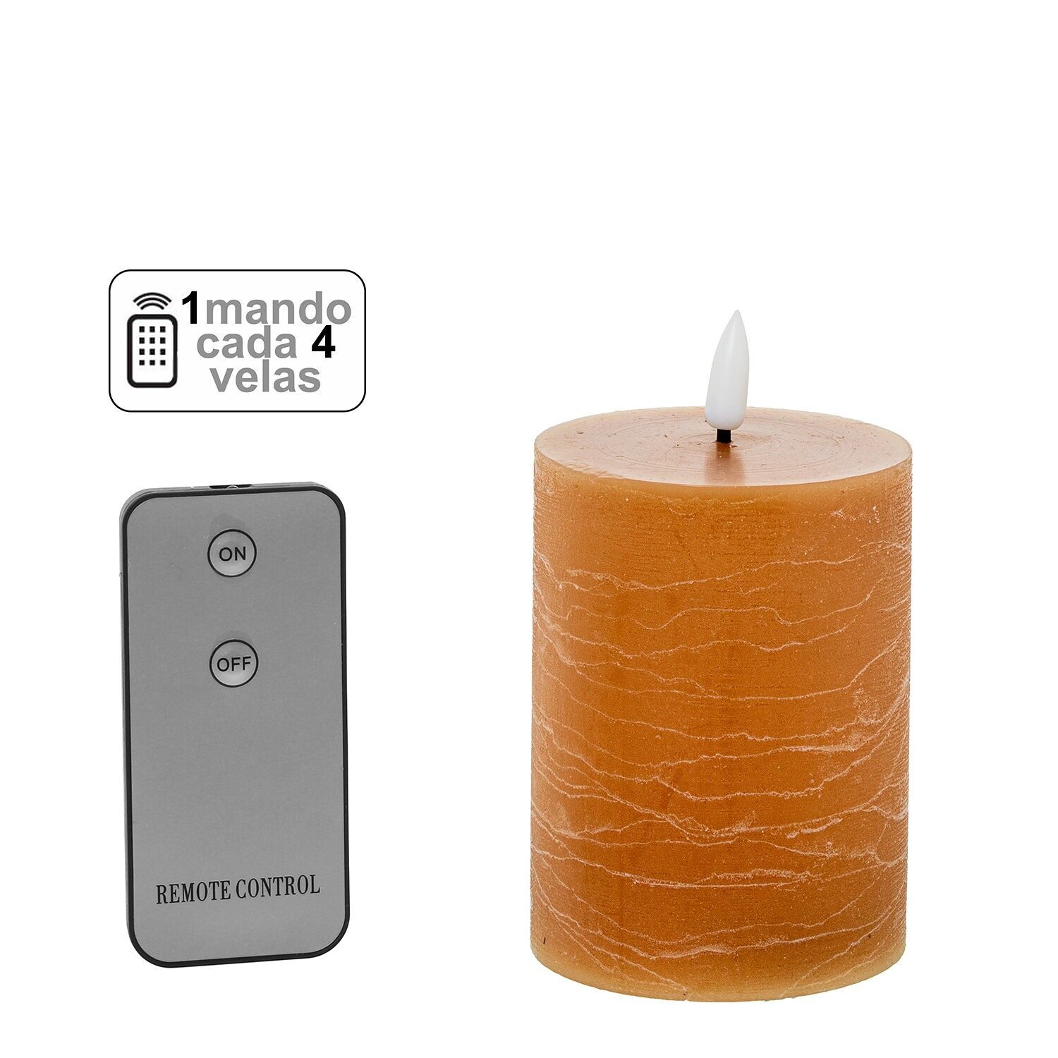 Vela led cera caramelo 1 mandopara cada 4 velas 7, 5x10cm pilas:2xaa no inclu ST29477