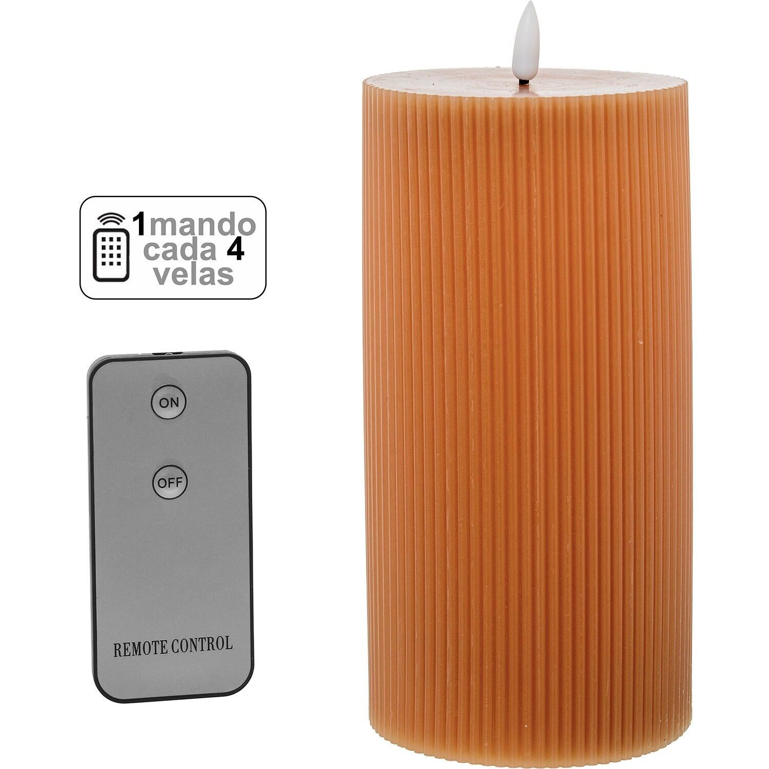 Vela led cera caramelo 1 mandopara cada 4 velas 10x20cm pilas:2xaa no inclui ST29848